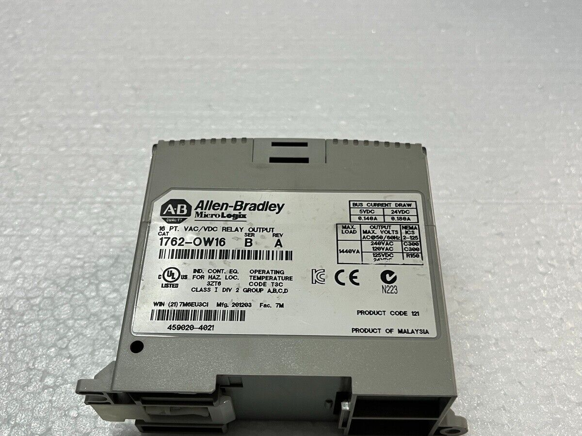 ALLEN BRADLEY CAT 1762-OW16 SERIES B REVISION A