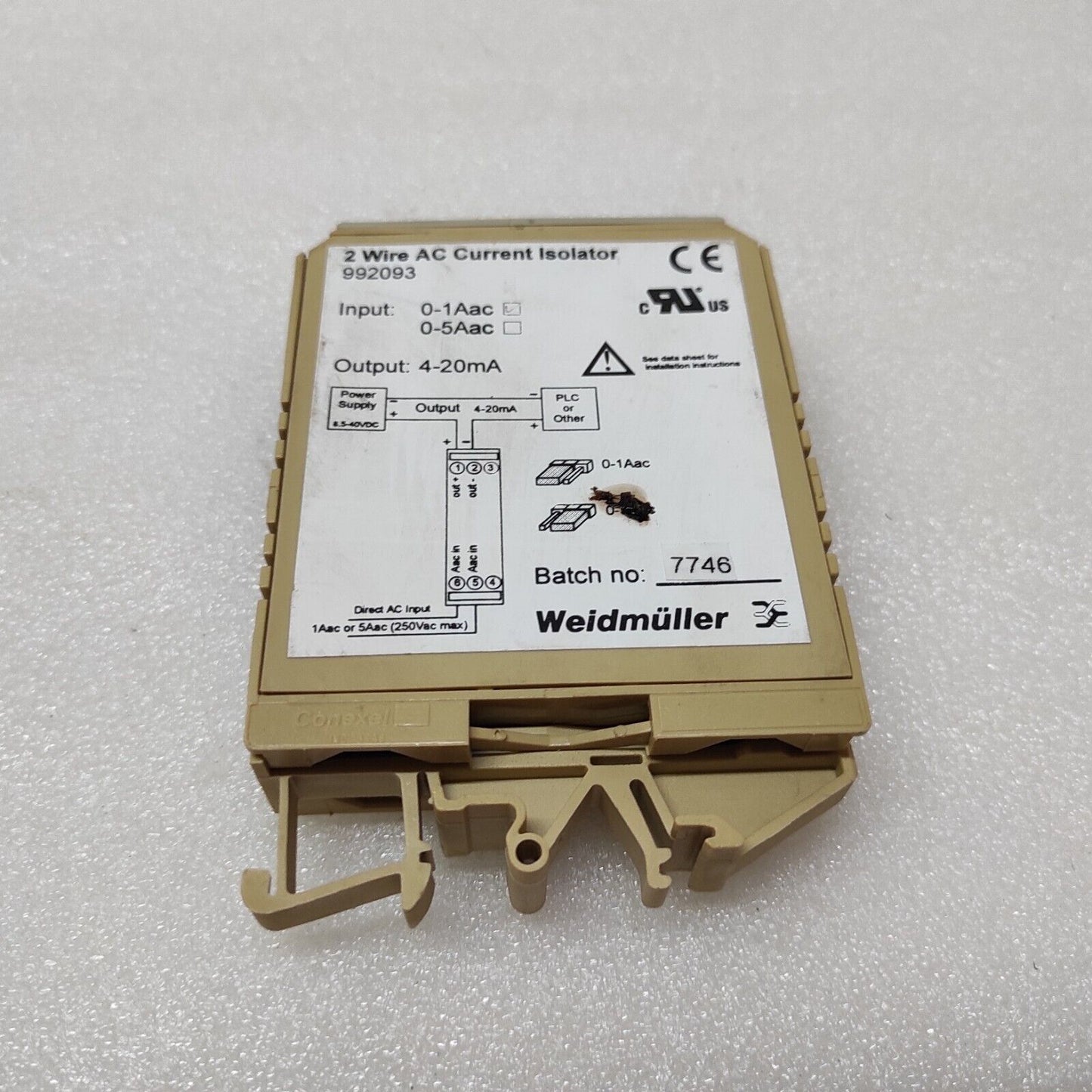 WEIDMULLER 992093 2-WIRE AC CURRENT ISOLATOR 