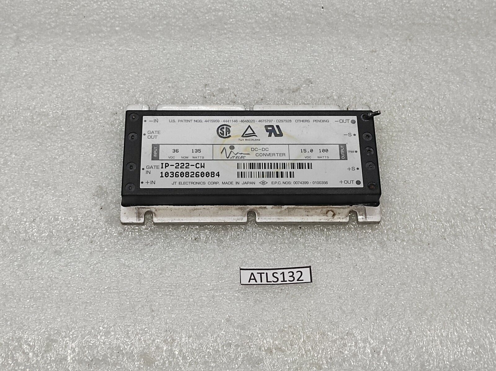 JT ELECTRONICS IP-222-CW DC-DC CONVERTER 103608260084