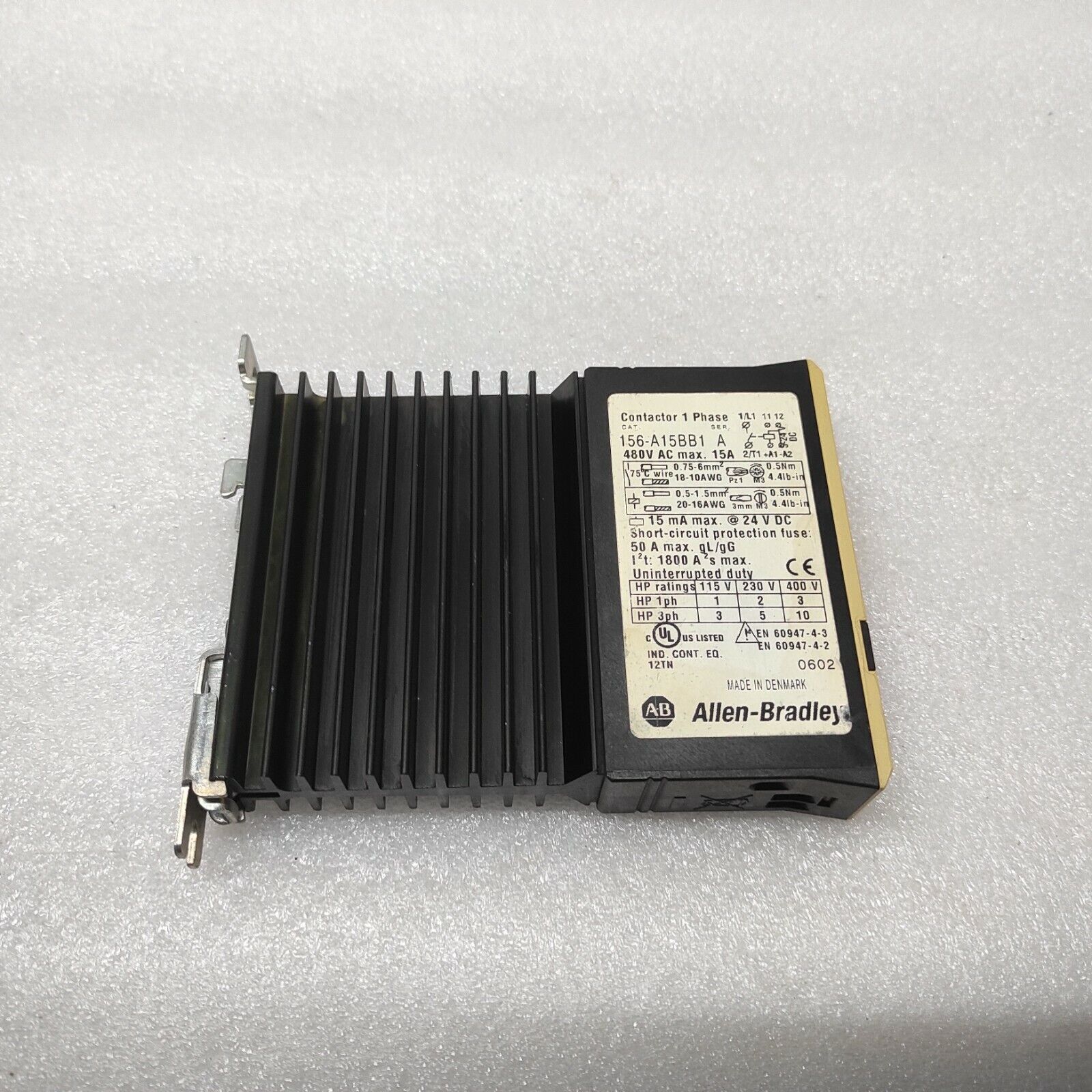 ALLEN BRADLEY CAT 156-A15BB1 1-PH SOLID STATE CONTACTOR 24-480V