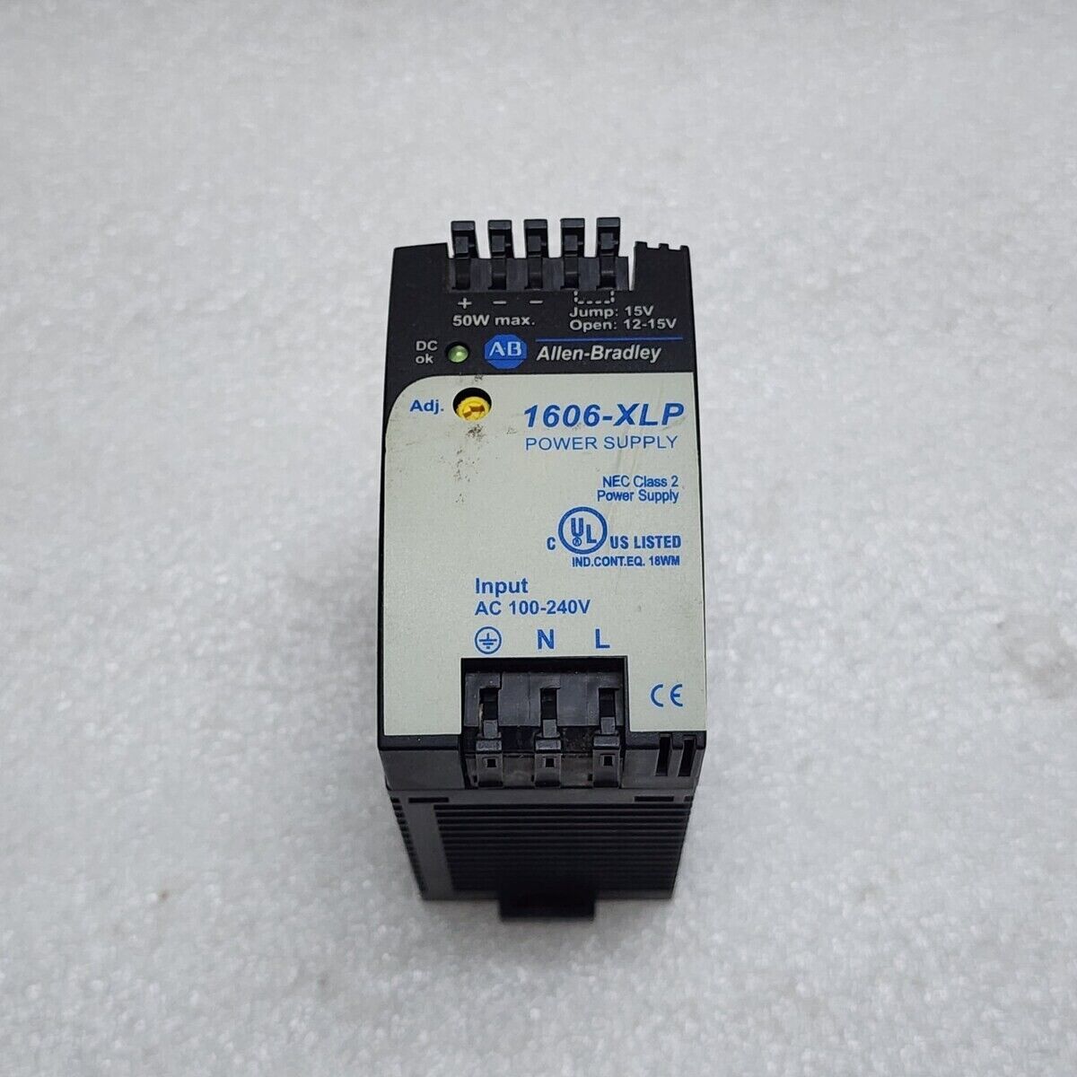 ALLEN BRADLEY 1606-XLP POWER SUPPLY CAT 1606-XLP50B 12-15VDC 4.2A