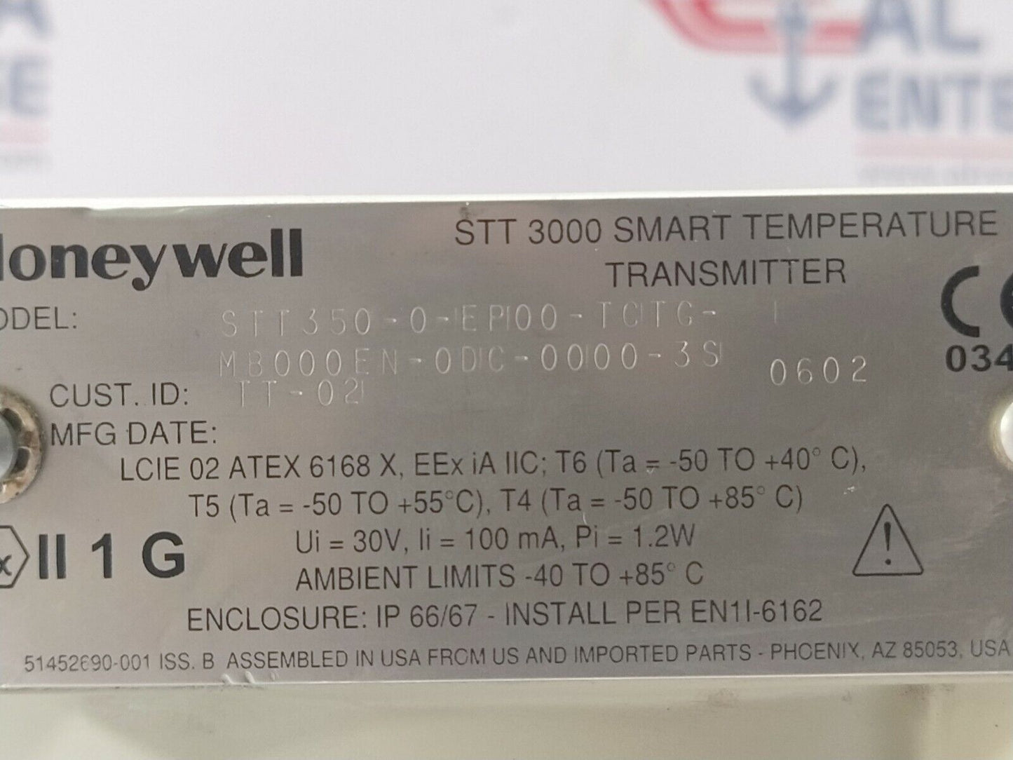 HONEYWELL STT350-0-EP00-TCTC-MB000EN-0DC-0000-3S TEMPERATURE TRANSMITTER