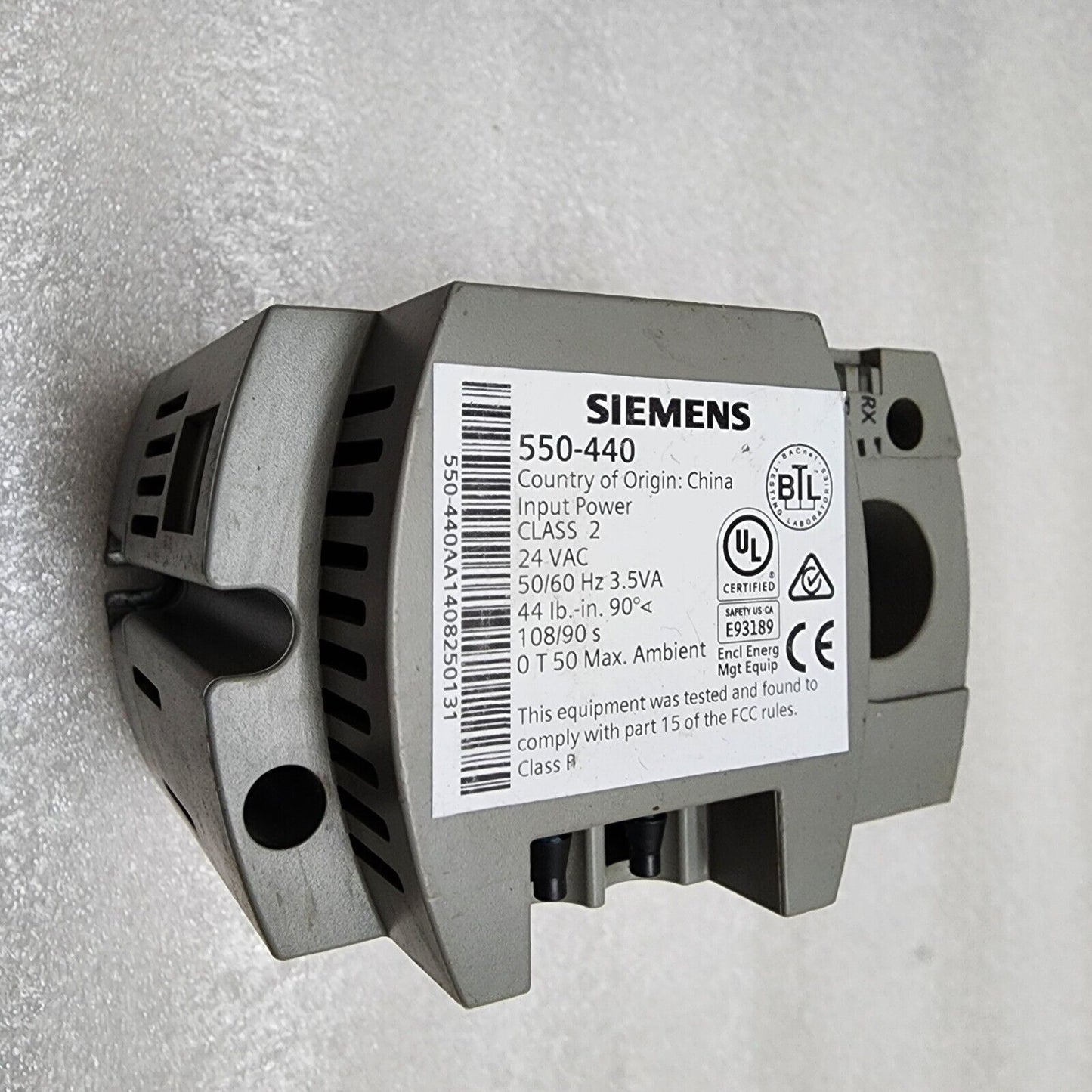 SIEMENS 550-440 VAV GDE ACTUATOR BACNET ATEC CONTROLLER 24VAC