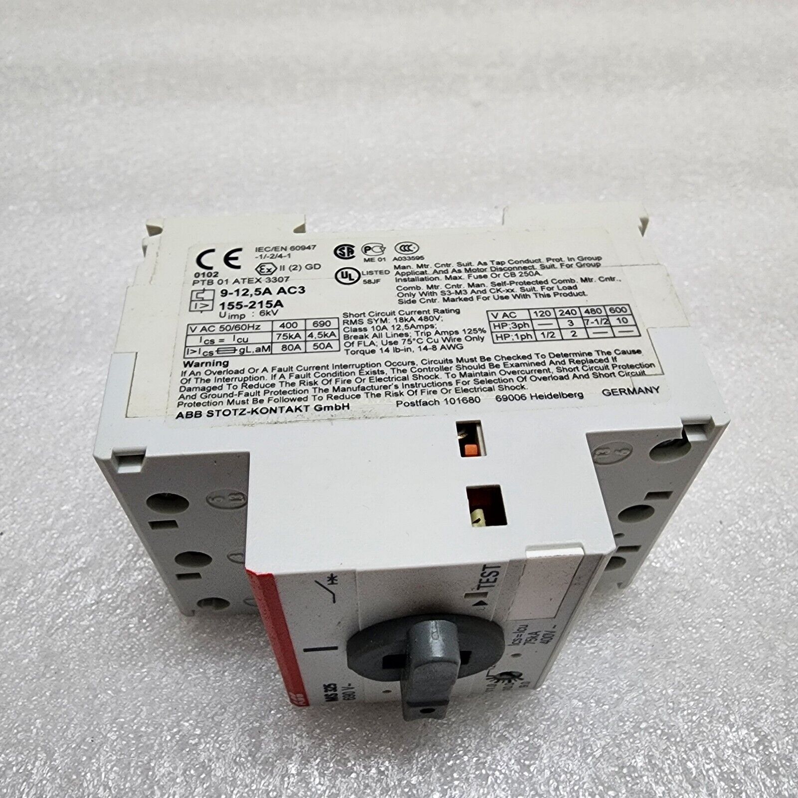 ABB MS325 690V 1SAM150000R1011 MANUAL MOTOR STARTER