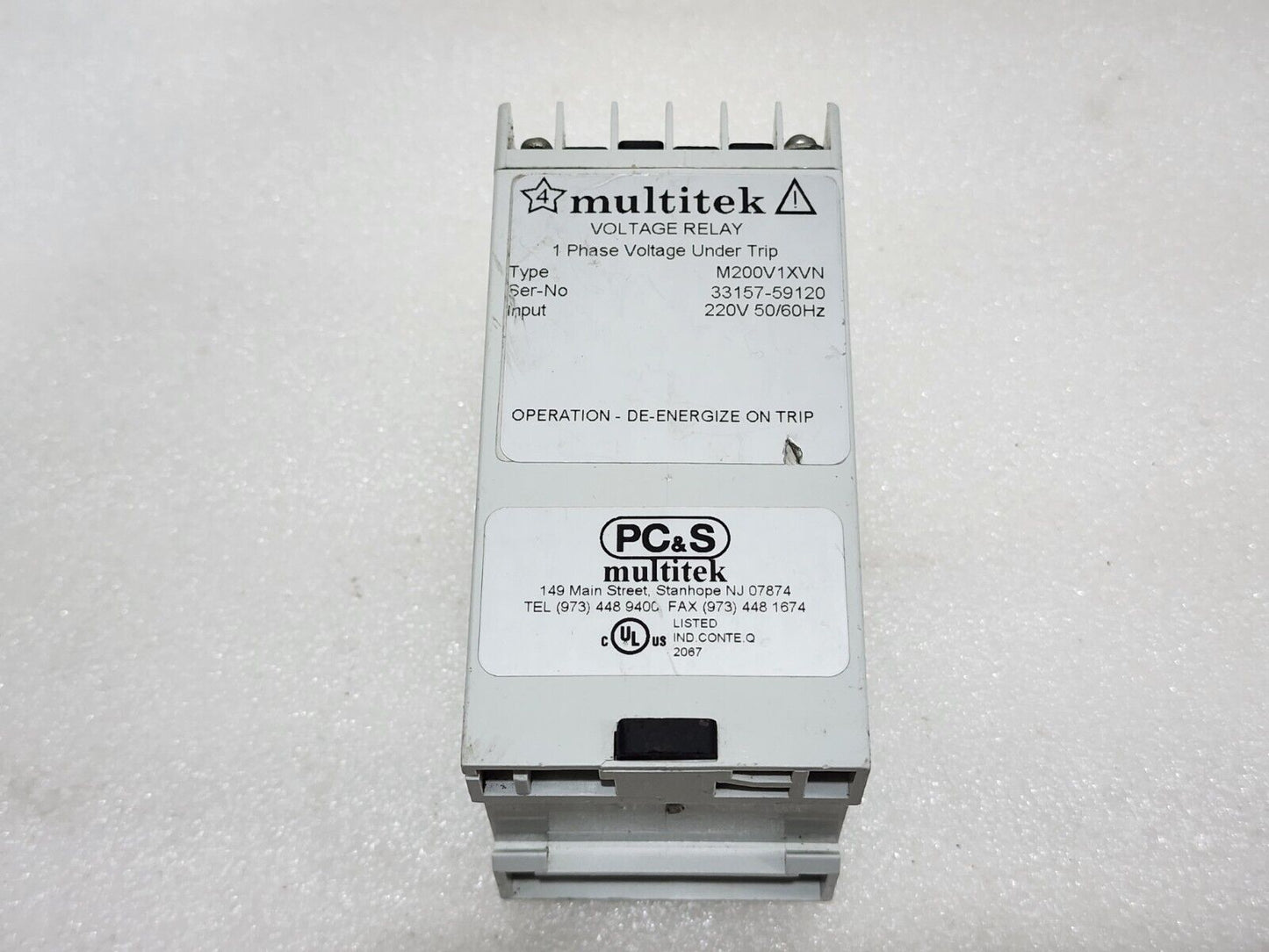 MULTITEK M200V1XVN VOLTAGE RELAY UNDER TRIP 220V