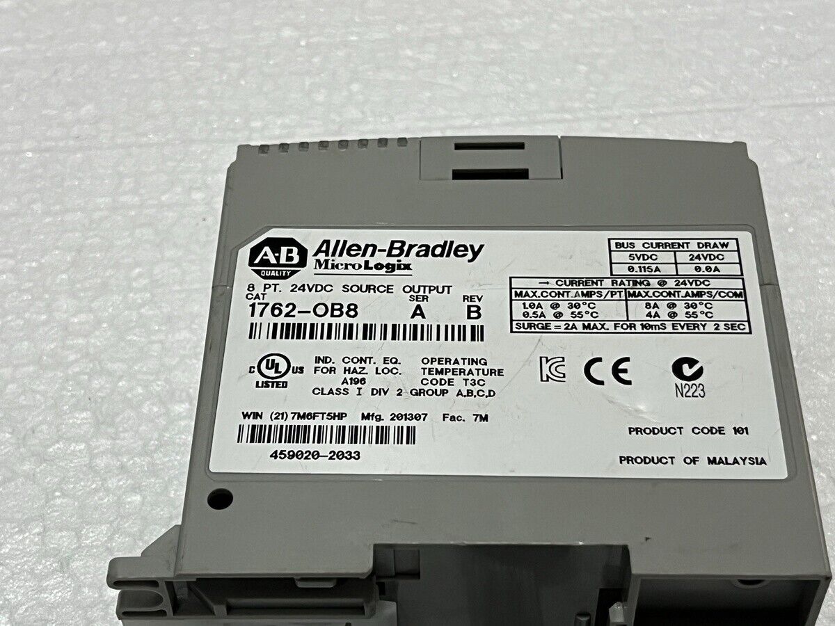 ALLEN BRADLEY CAT 1762-OB8 SER A SOLID STATE OUTPUT MODULE