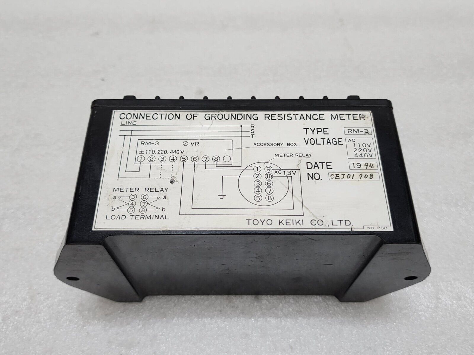 TOYO KEIKI RM-2 GROUNDING RESISTANCE MONITOR 110-220-440V