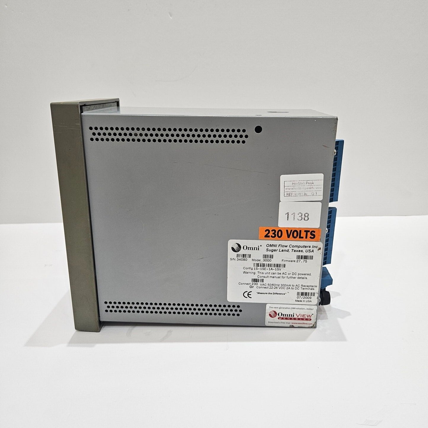 OMNI FLOW COMPUTERS 3000 FW 27.75 CONFIG 1S-1SE-1A-1SV