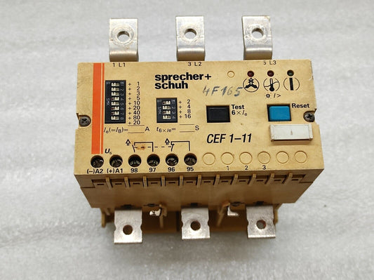 SPRECHER SCHUH CEF1-11 ELECTRONIC MOTOR PROTECTOR RELAY 180A 230V