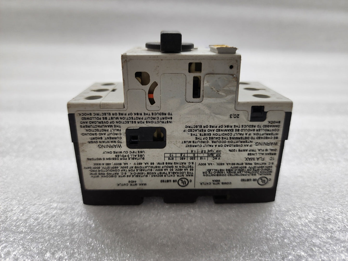 ALLEN BRADLEY CAT 140M-C2E-C10 MOTOR PROTECTIVE CIRCUIT BREAKER 6.3-10A