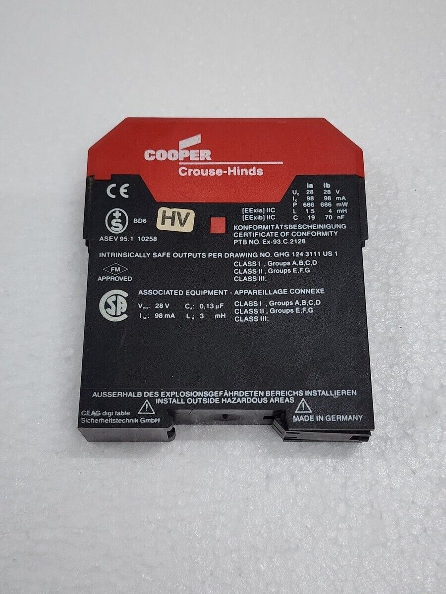 COOPER CROUSE-HINDS GHG 124 3111D1006 TRANSMITTER SUPPLY 24V ST 4 420