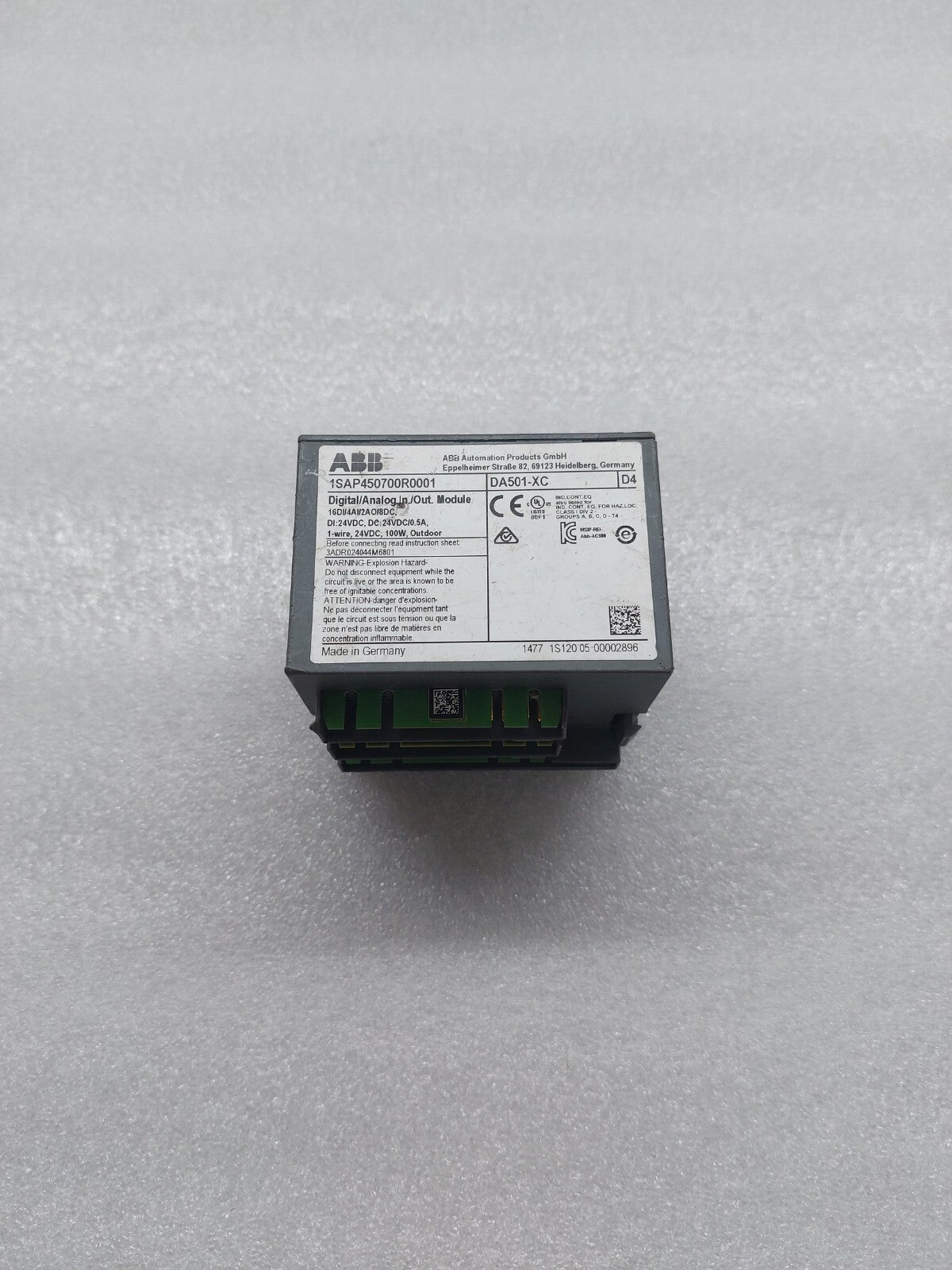 ABB DA501-XC DIGITAL/ANALOG IN/OUT MODULE 1SAP450700R0001