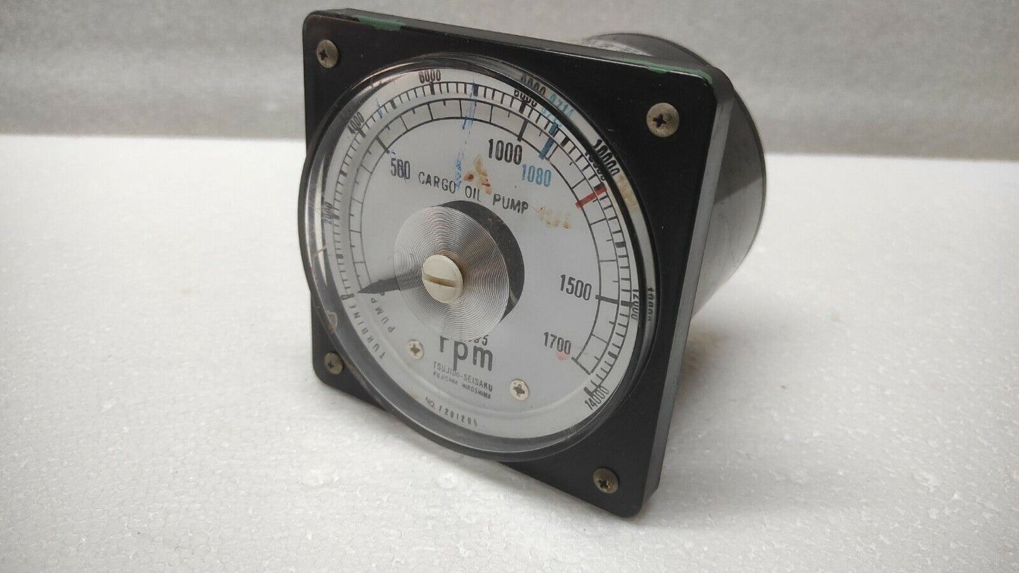 TSUJIDO SEISAKU PRESSURE RPM INDICATOR CARGO OIL PUMP FUJISAWA HIROSHIMA