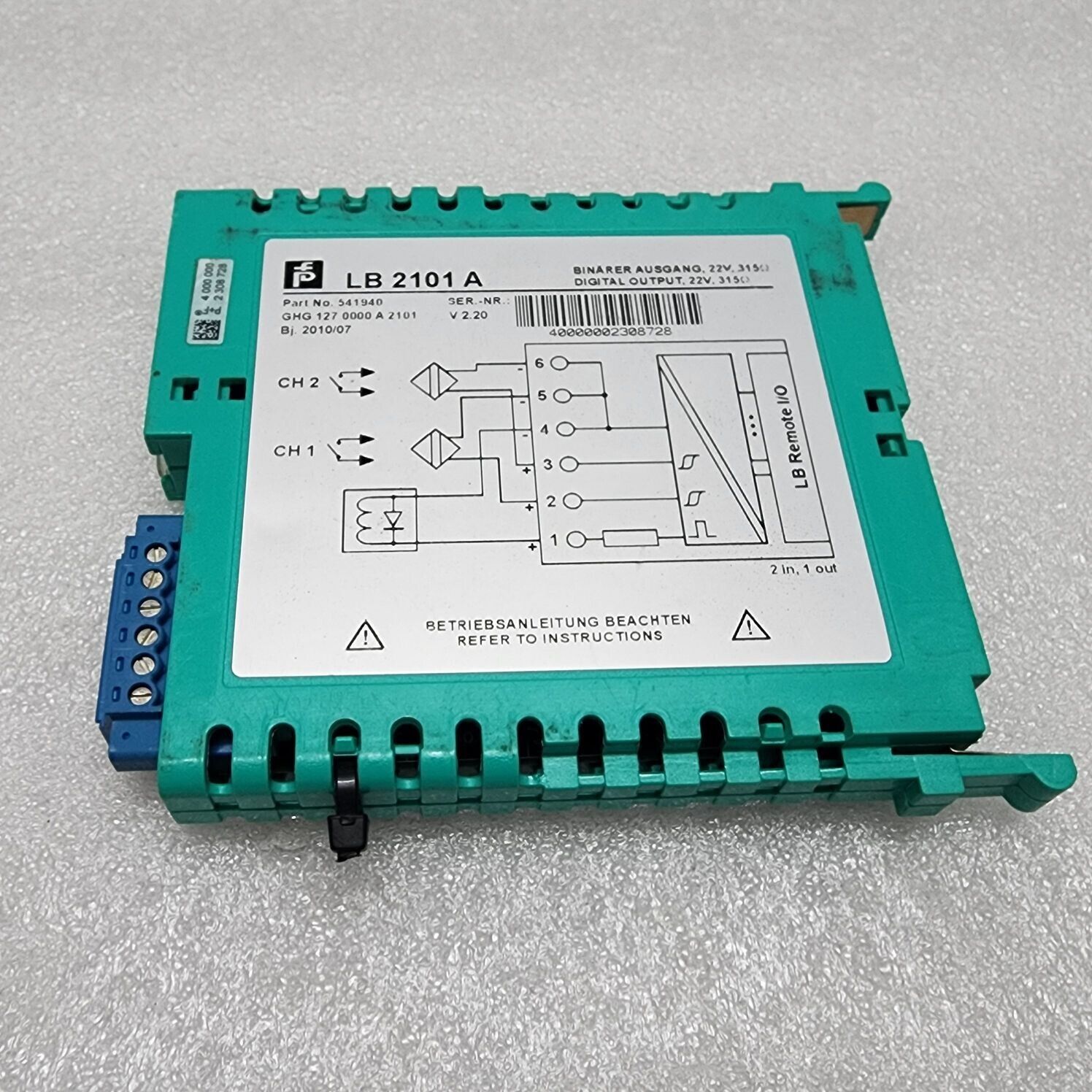 PEPPERL + FUCHS LB2101A DIGITAL OUTPUT 541940