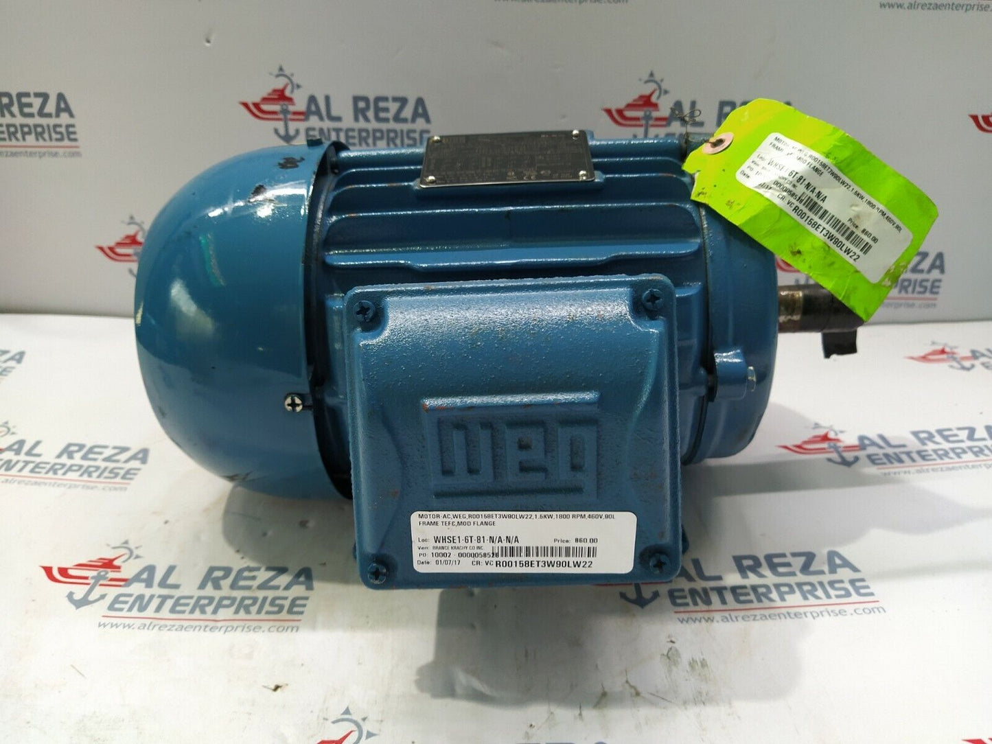 WEG R00158ET3W90L-W22 INVERTER DUTY MOTOR 2-HP 1755-RPM 460V