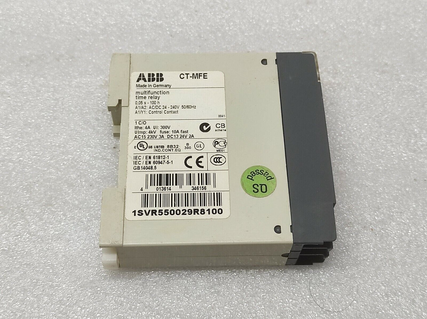 ABB CT-MFE MULTI FUNCTION TIME RELAY 1SVR550029R8100 0.05S-100H 24-240VAC/DC