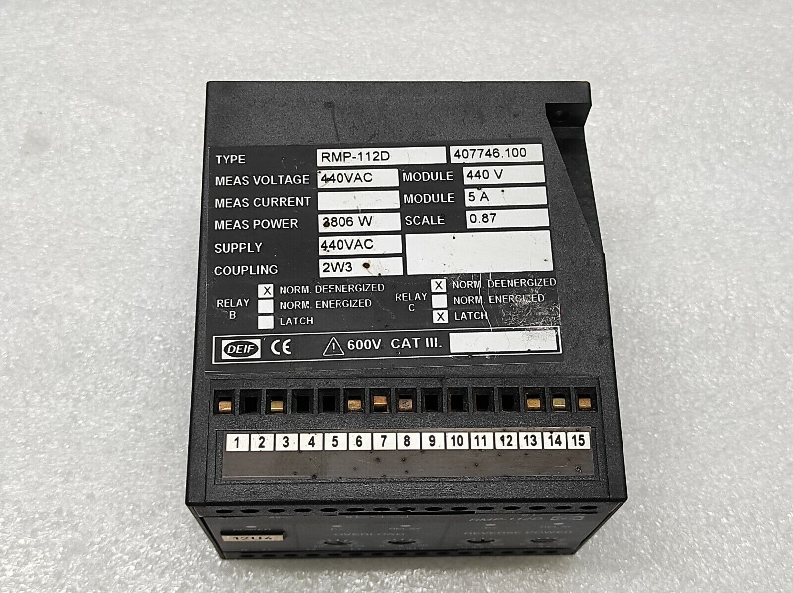 DEIF RMP-112D PROTECTION RELAY 407746.100