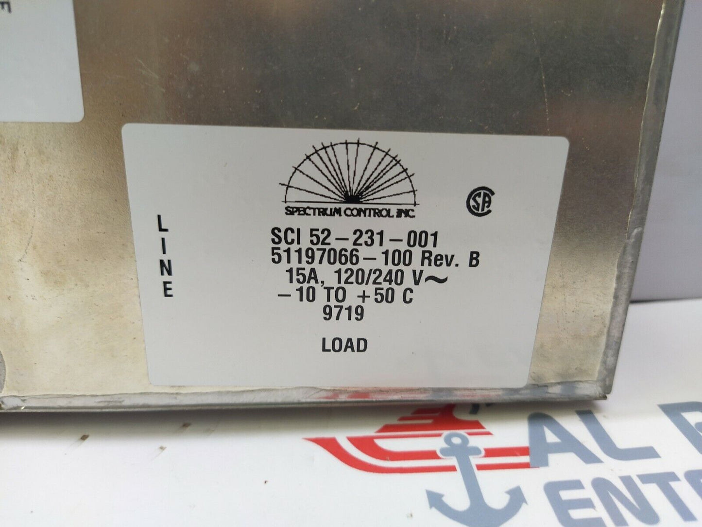 SPECTRUM CONTROL SCI 52-231-001 51197066-100 REV B 120/240V 15A