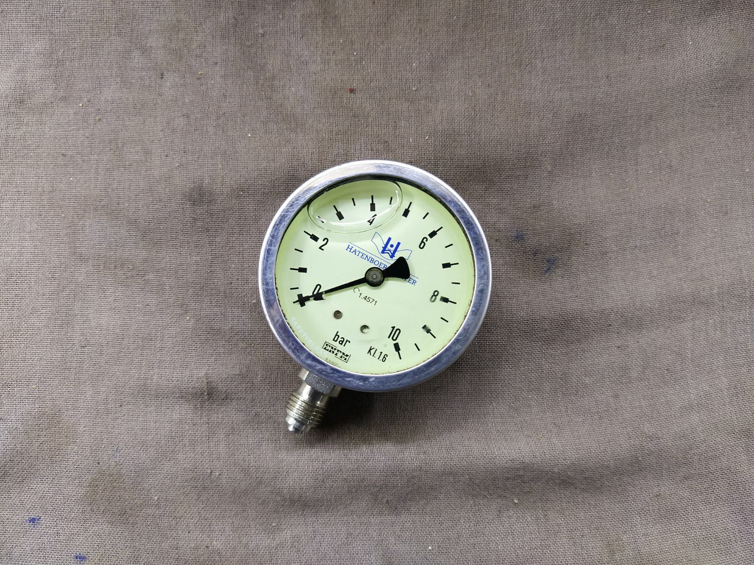 Hatenboer Water ENFM  C 1.4571 Pressure Gauge 10 BAR KI. 1.6