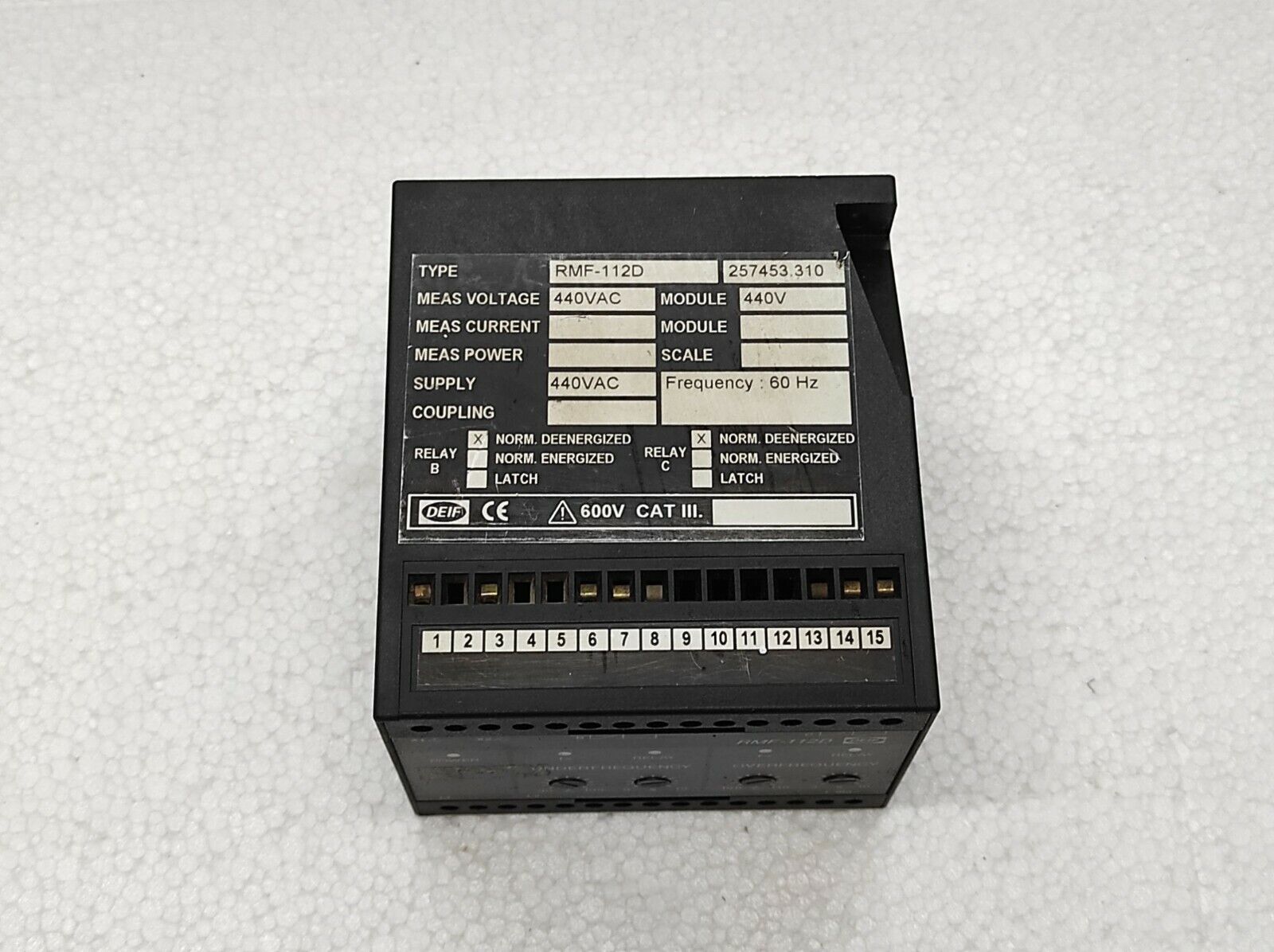 Deif RMF-112D Frequency Relay 257453.310 440VAC RMF112D