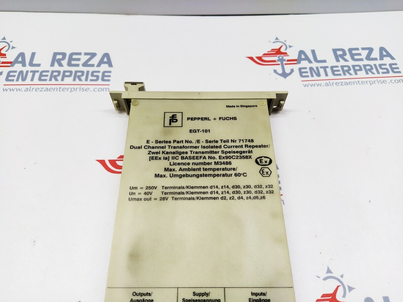 PEPPERL + FUCHS EGT-101 DUAL CHANNEL TRANSFORMER ISOLATED REPEATER 71748