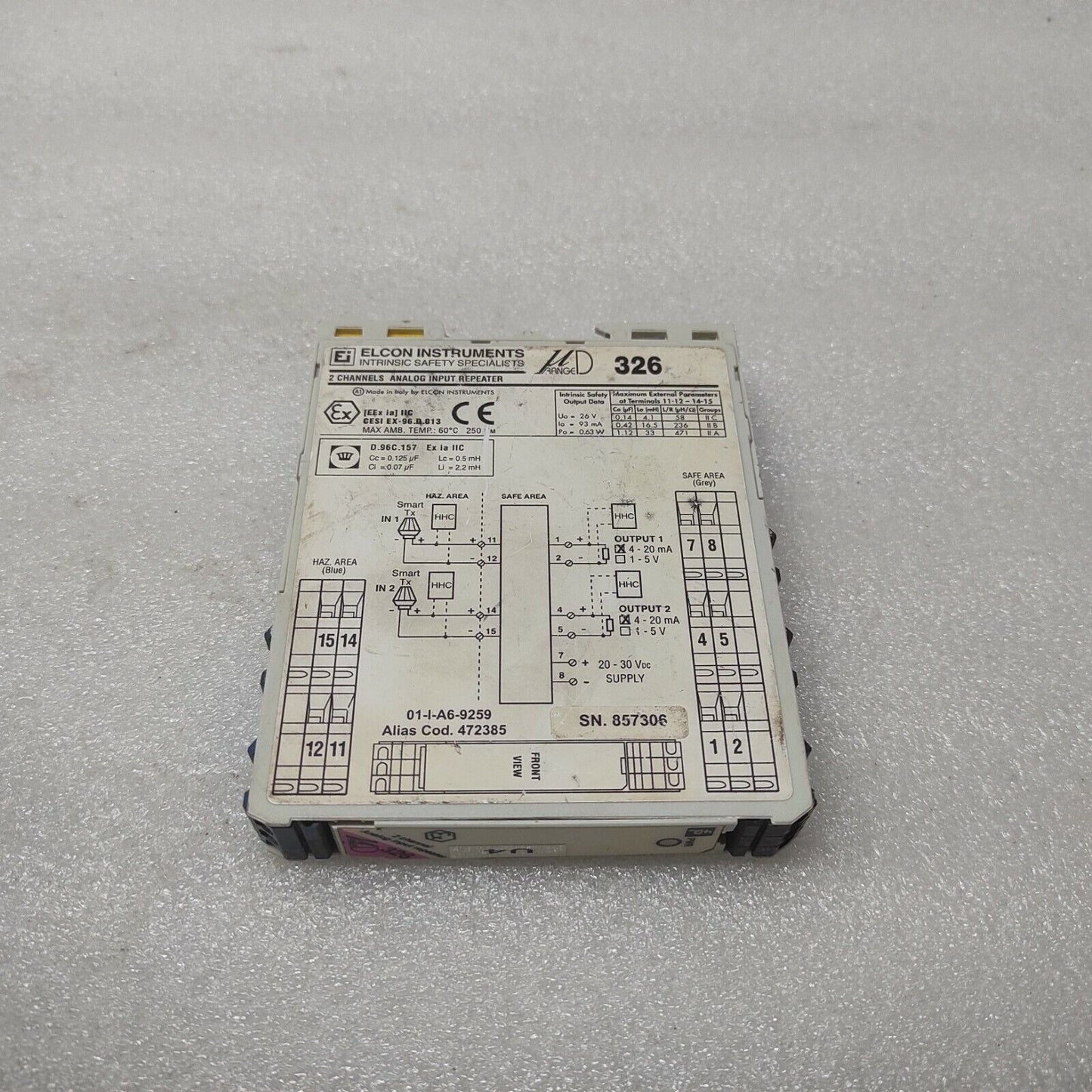 ELCON 326 2-CHANNELS ANALOG INPUT REPEATER 472385 