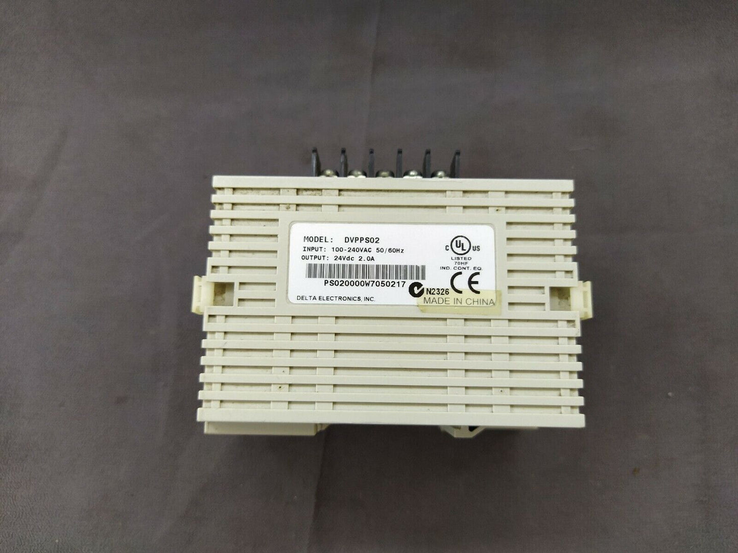Delta DVP-PS02 Din Rail Power Supply 24V DC 2.0A DVPPS02