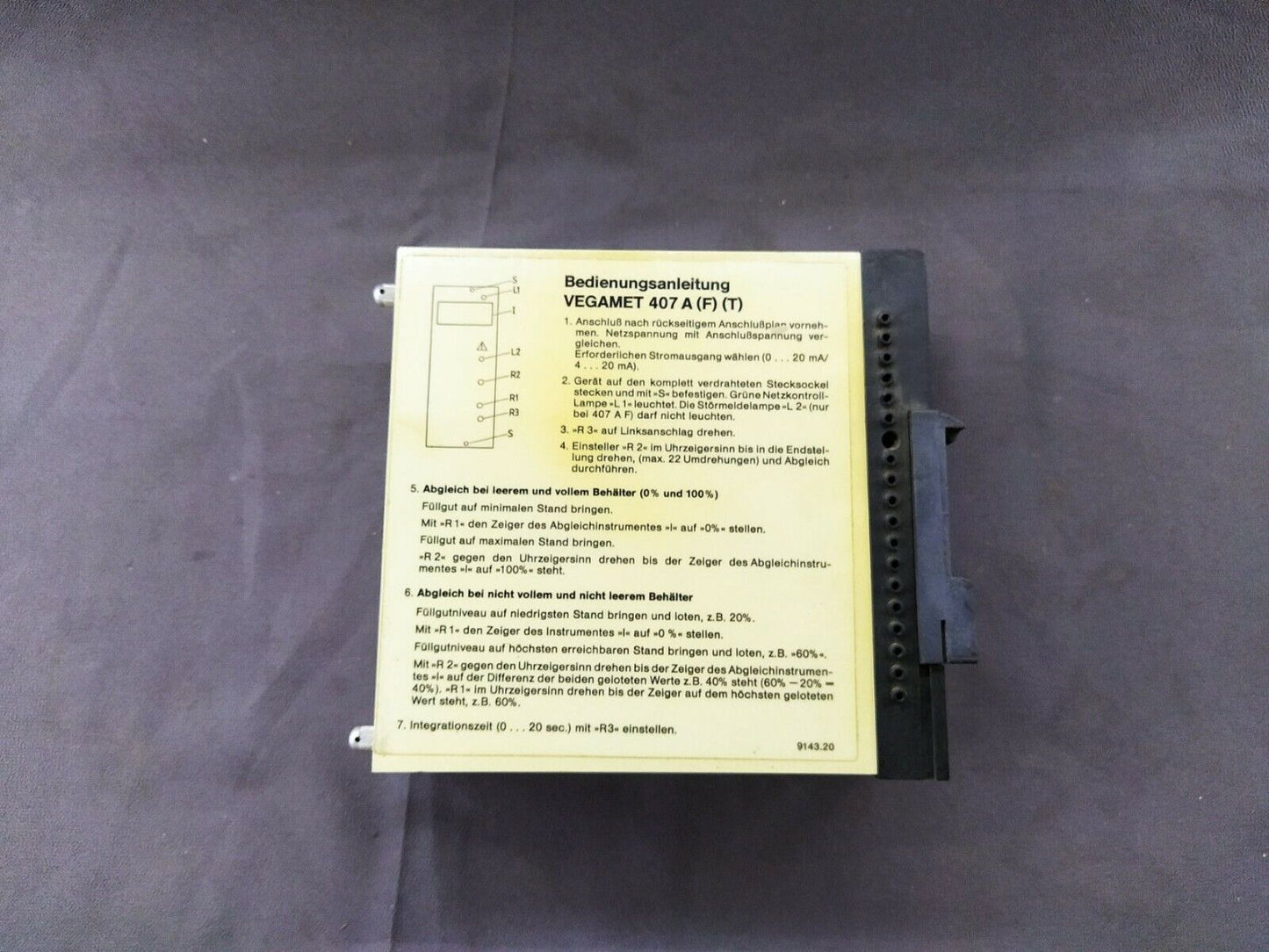 Vegamet 407 A F T Level Indicator 407 A (F) (T)