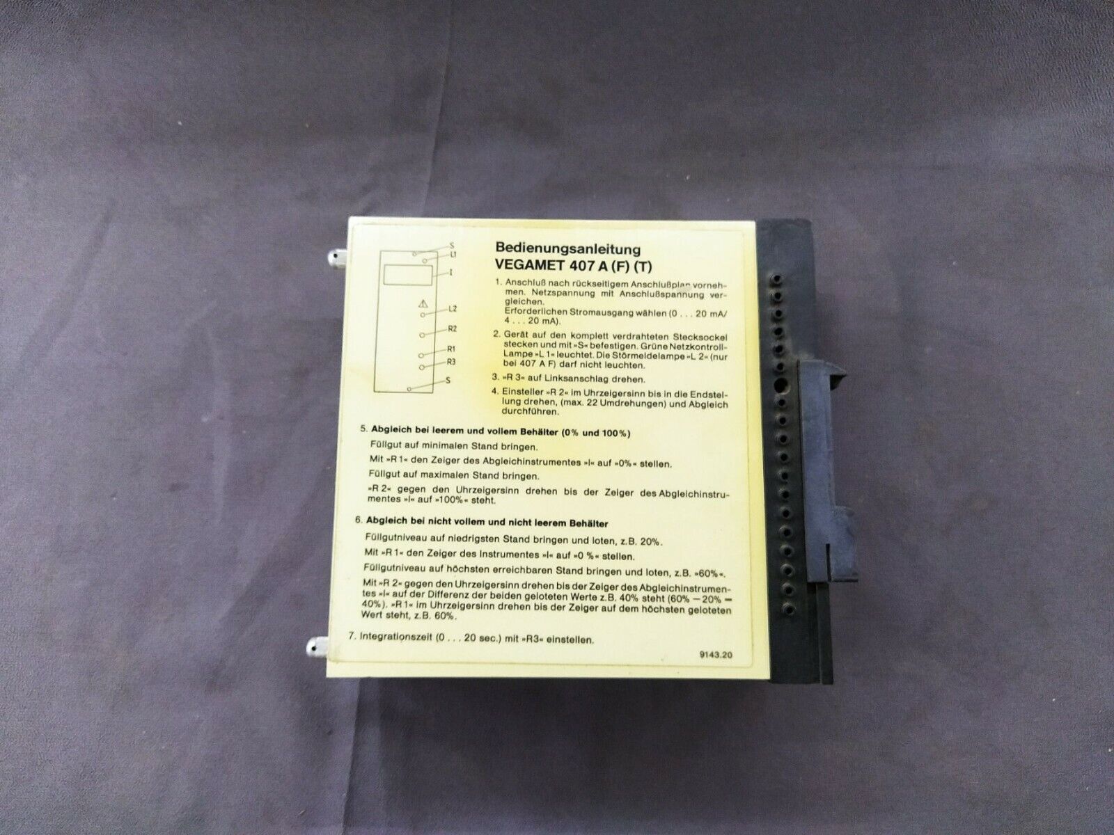 Vegamet 407 A F T Level Indicator 407 A (F) (T)