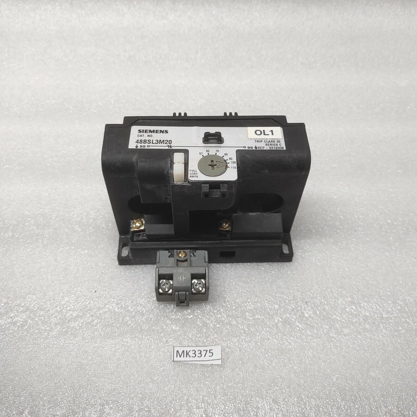 SIEMENS 48BSL3M20 THERMAL OVERLOAD RELAY 57-115A