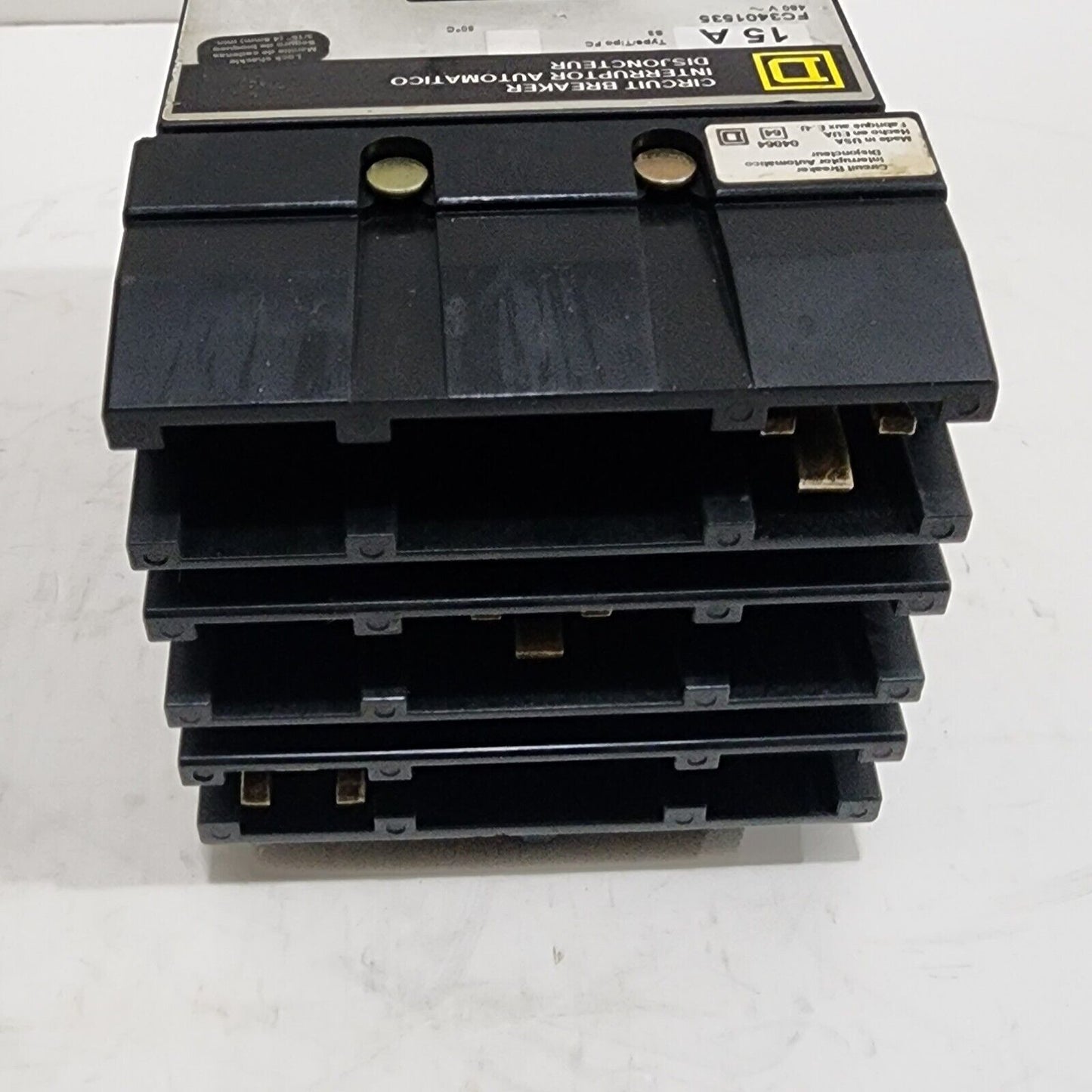 SQUARE D FC3401535 MOLDED CASE CIRCUIT BREAKER 15A 480V