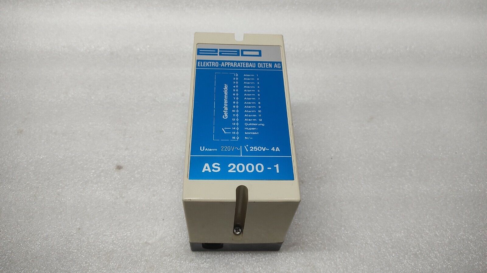 ELEKTRO APPARATEBAU OLTEN AG AS 2000-1 ALARM RELAY 220V