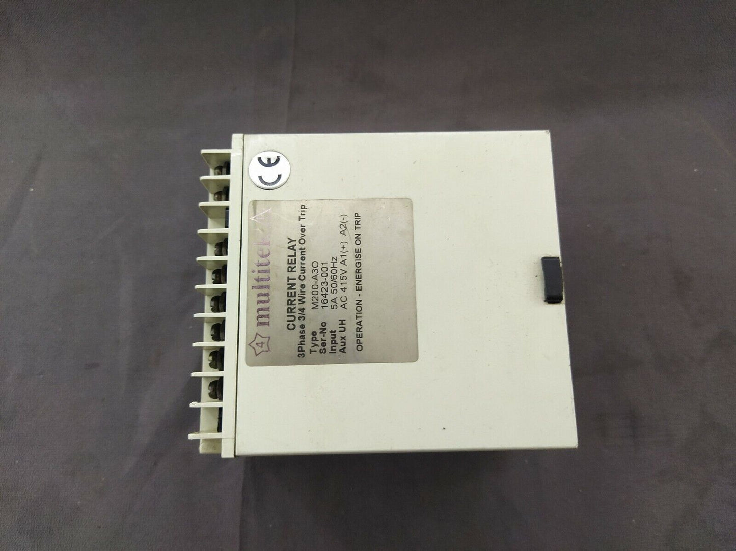 Multitek M200-A3O Current Relay 415V AC 3 PH Current Over Trip