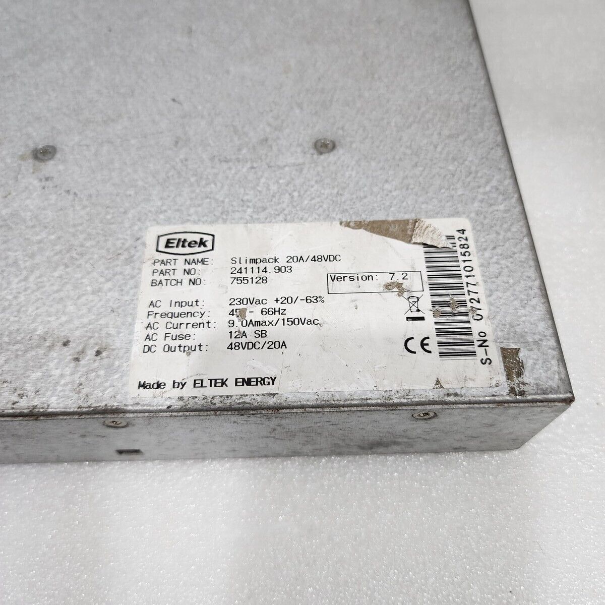 ELTEK SLIMPACK 20A.48VDC POWER SUPPLY 241114.903