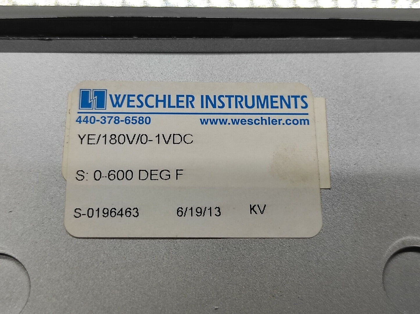 WESCHLER YE/180V/0.1VDC 180183HERLW0003 TEMPERATURE METER 0-600 DEGREES FAHRENHE
