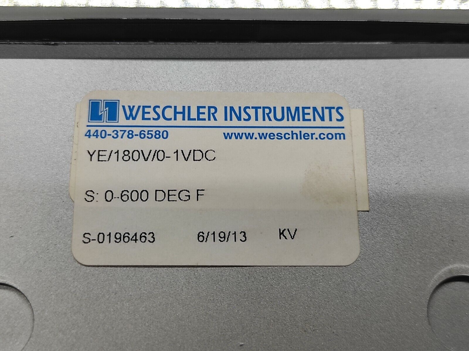 WESCHLER YE/180V/0.1VDC 180183HERLW0003 TEMPERATURE METER 0-600 DEGREES FAHRENHE
