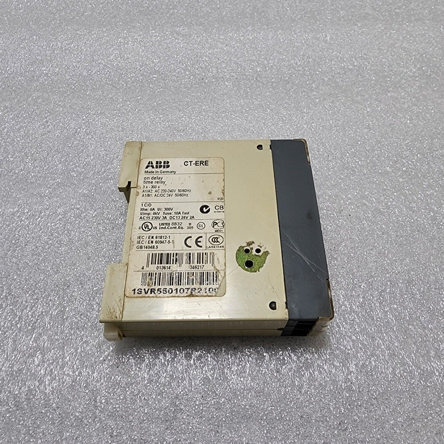 ABB CT-ERE ONE-DELAY TIME RELAY 1SVR550107R2100 220-240VAC/24VAC-DC