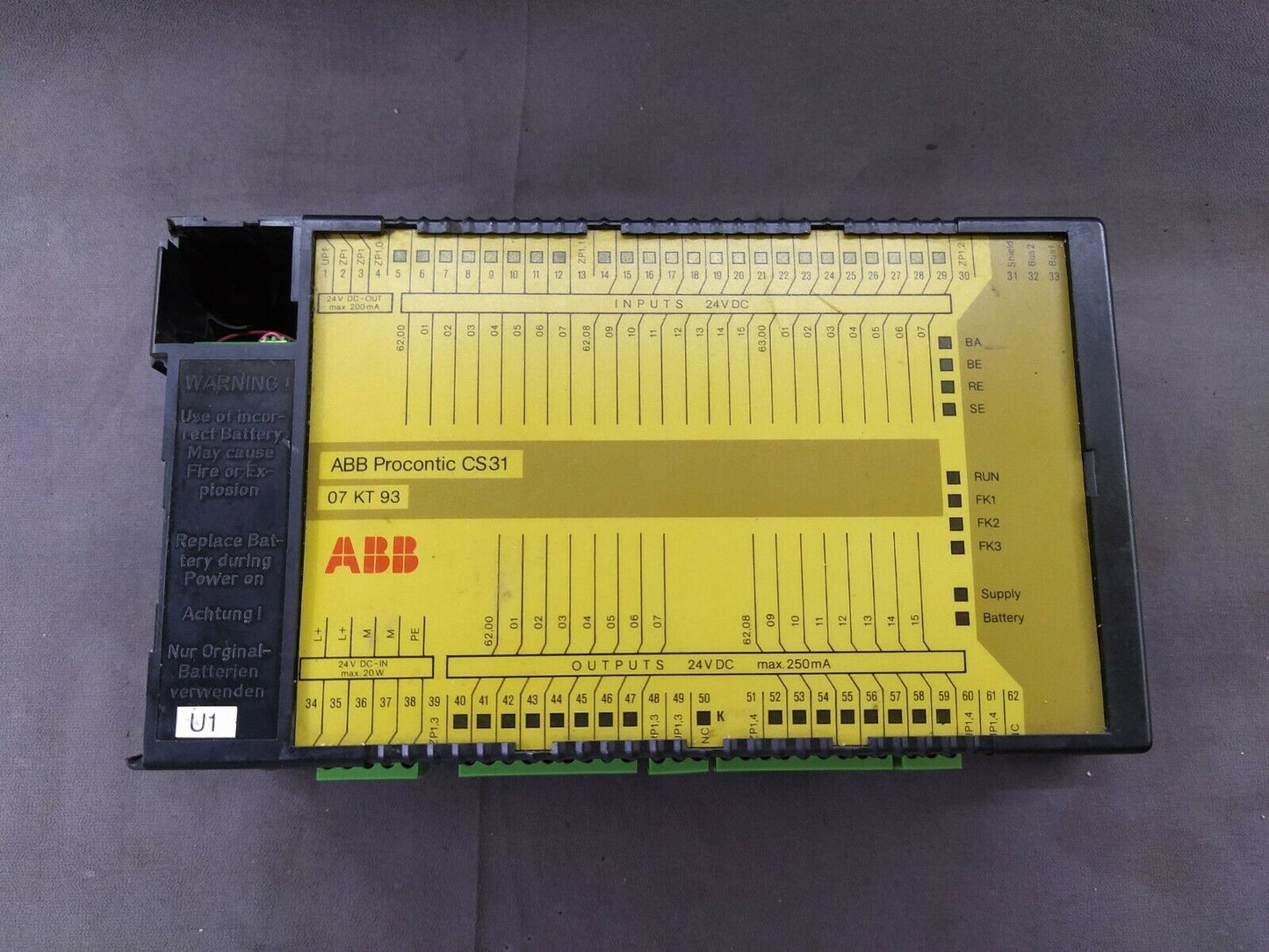 Abb Procontic CS 31 07KT93B Central Processing Unit GJR5251300R0101 07 KT 93