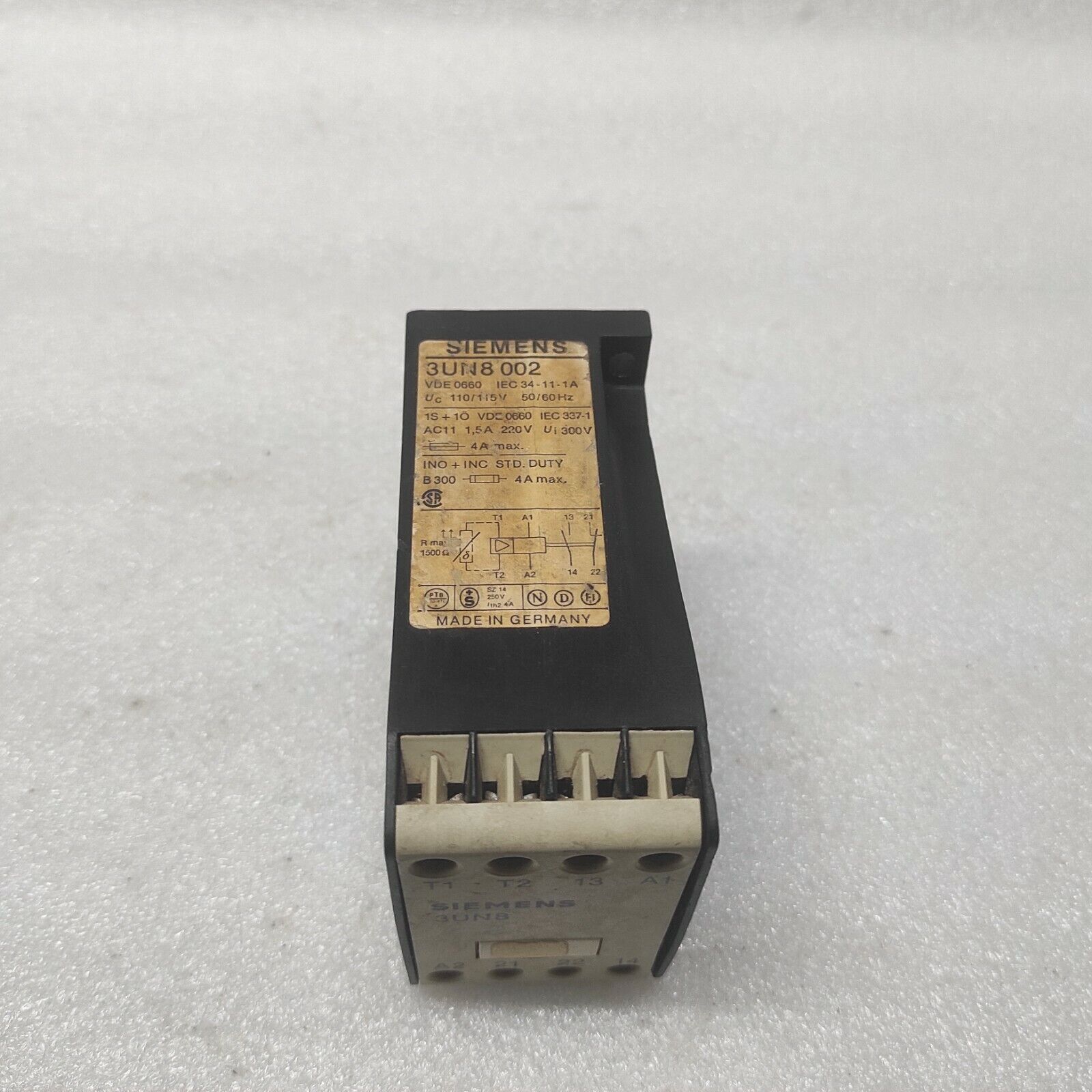 SIEMENS 3UN8-002 THERMAL MOTOR PROTECTION MODULE 110-115V