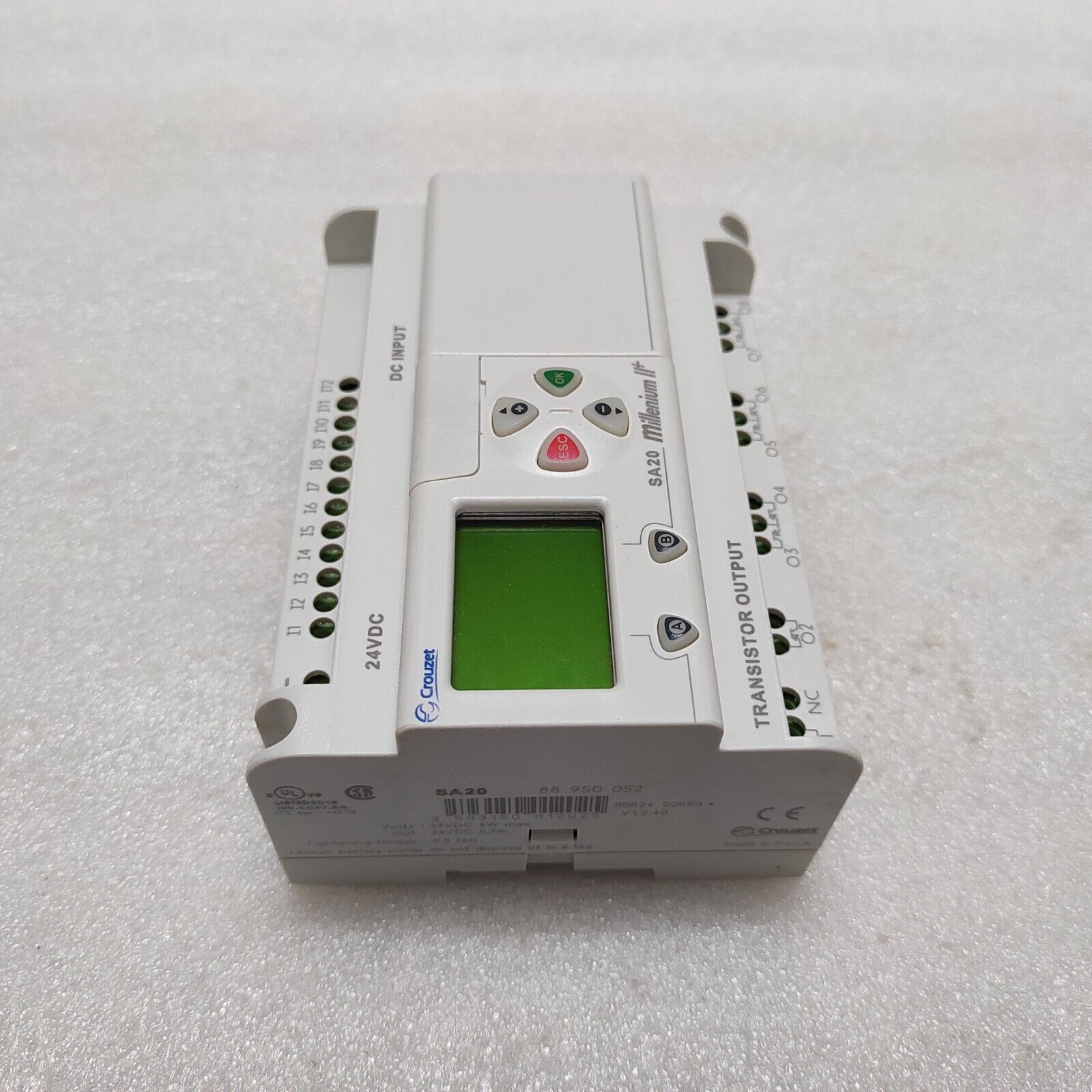 CROUZET SA20 MILLENIUM 2 CONTROLLER RELAY 88950052 24VDC