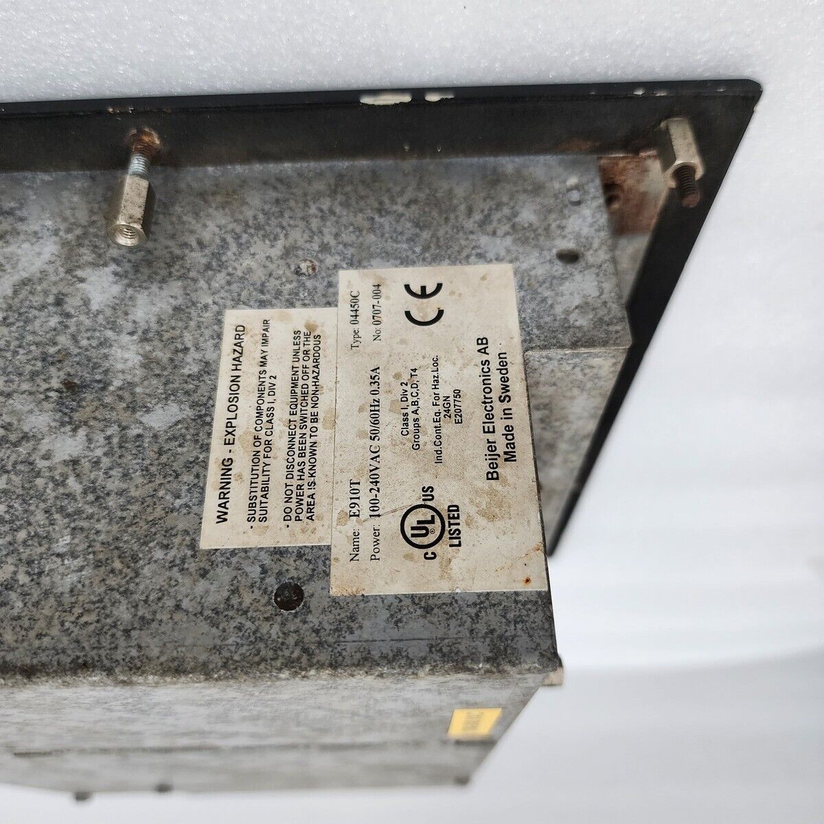 BEIJER E910T HMI TOUCH SCREE INTERFACE 04450C 240VAC 0707-004 TOUCH NOT WORKING