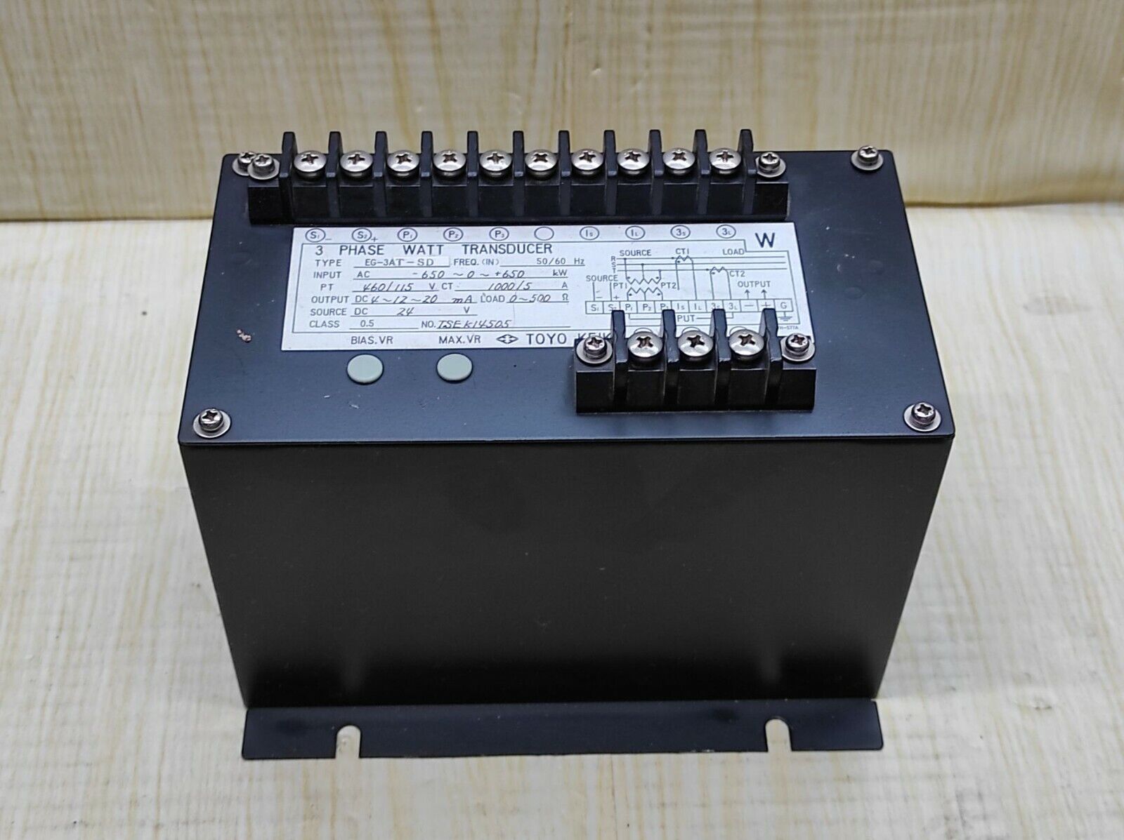 Toyo Keiki EG-3AT-SD 3-Phase Watt Transducer EG3ATSD 650 KW