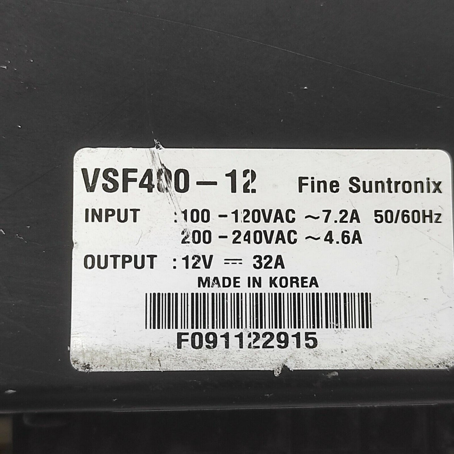 FINE SUNTRONIX VSF400-12 POWER SUPPLY 12VDC 32A
