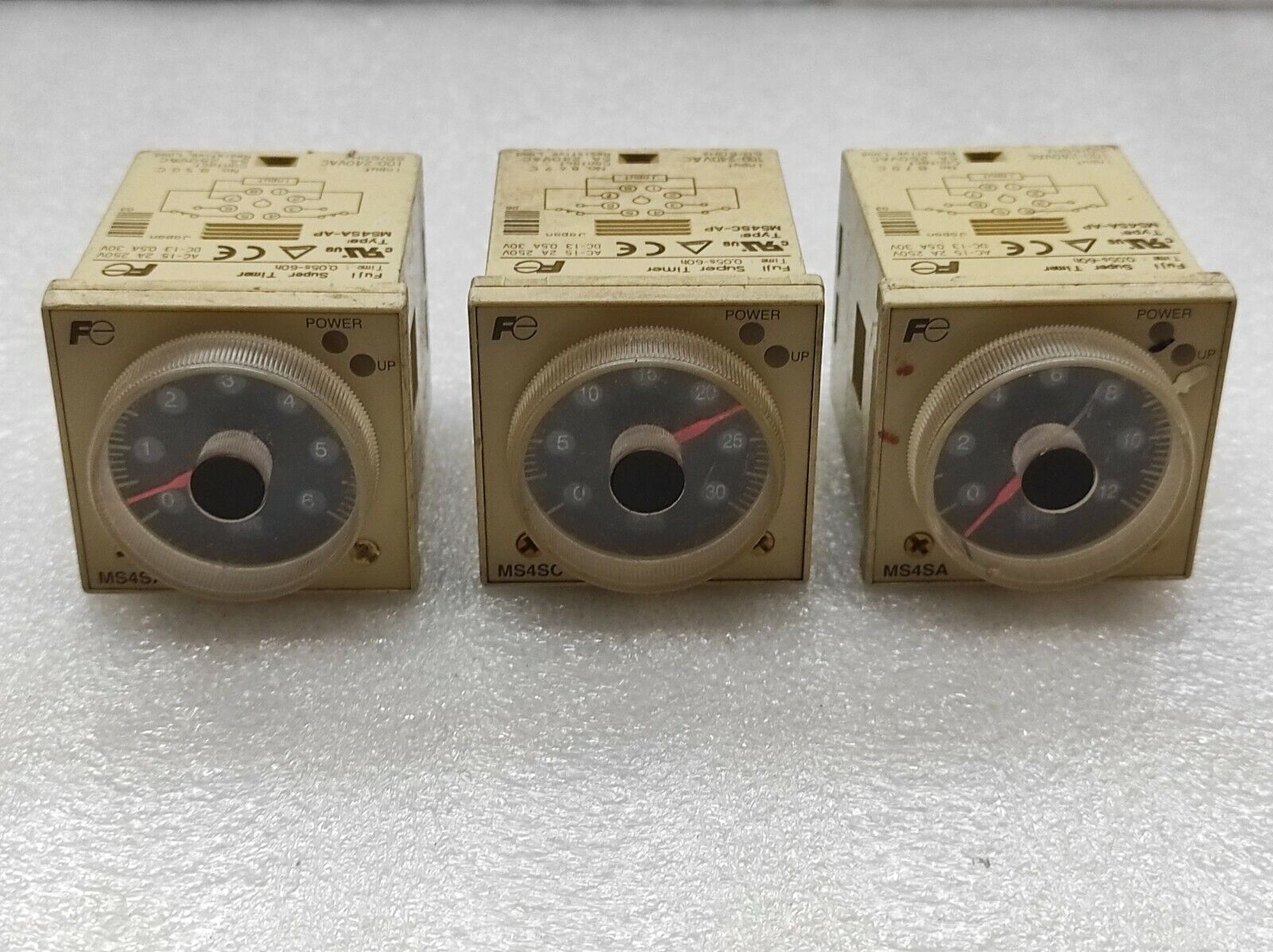 Fuji MS4SA-AP Super Timer 100-240V AC 0.05S-60H LOT OF 3 UNIT