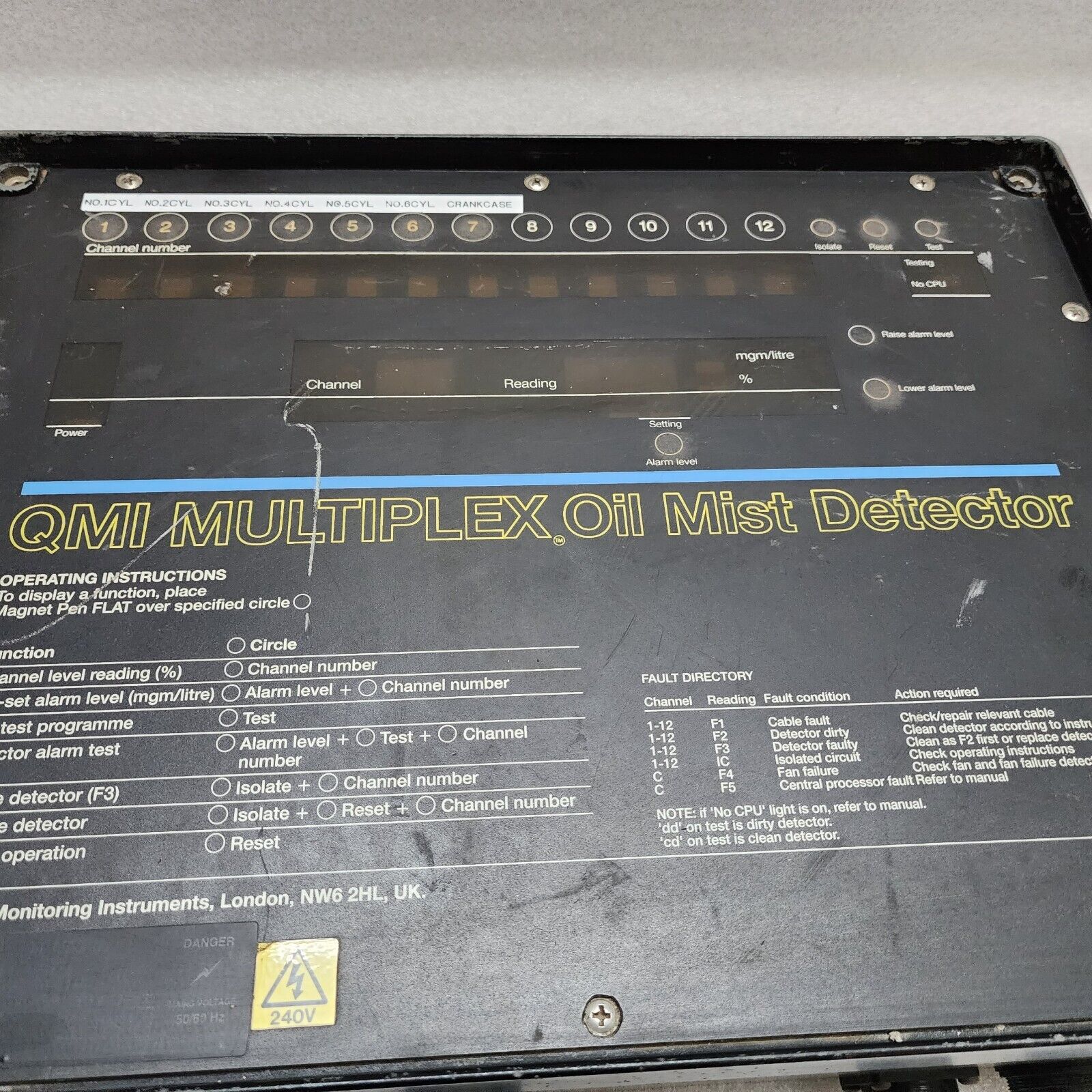 QMI MULTIPLEX OIL MIST DETECTOR QUALITY MONITORING INSTRUMENT