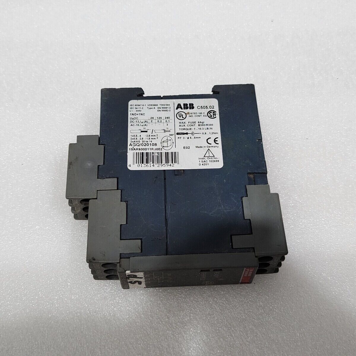 ABB C505.02 THERMISTOR MOTOR PROTECTION UNIT 1SAR600011R0002