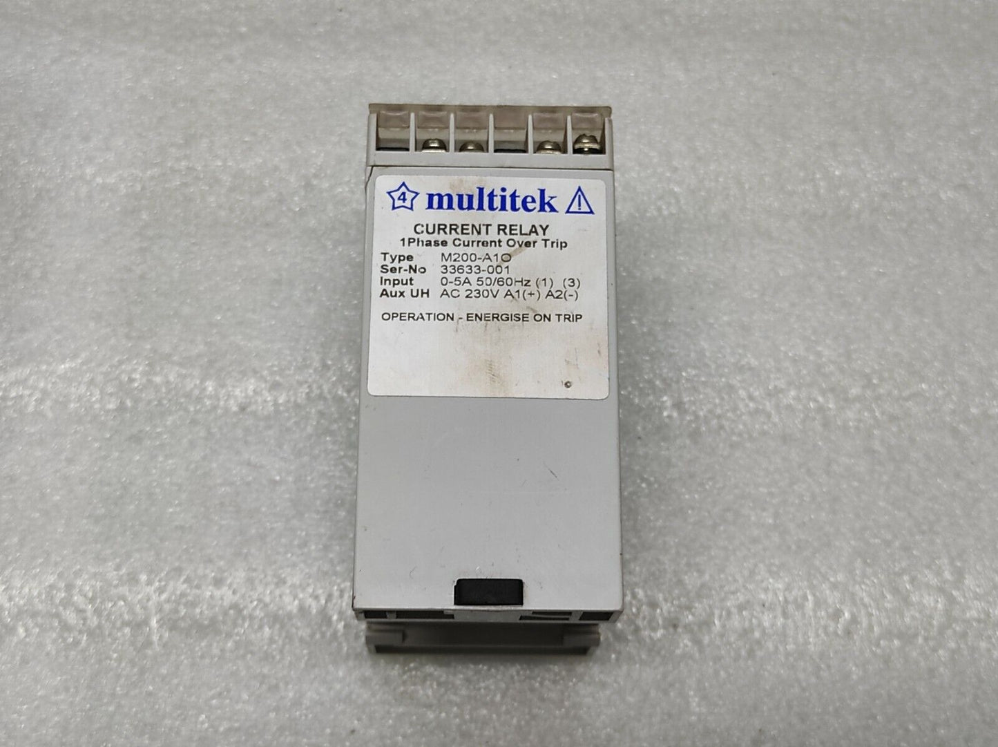 MULTITEK M200-A1O CURRENT RELAY 230V 1-PH CURRENT OVER TRIP