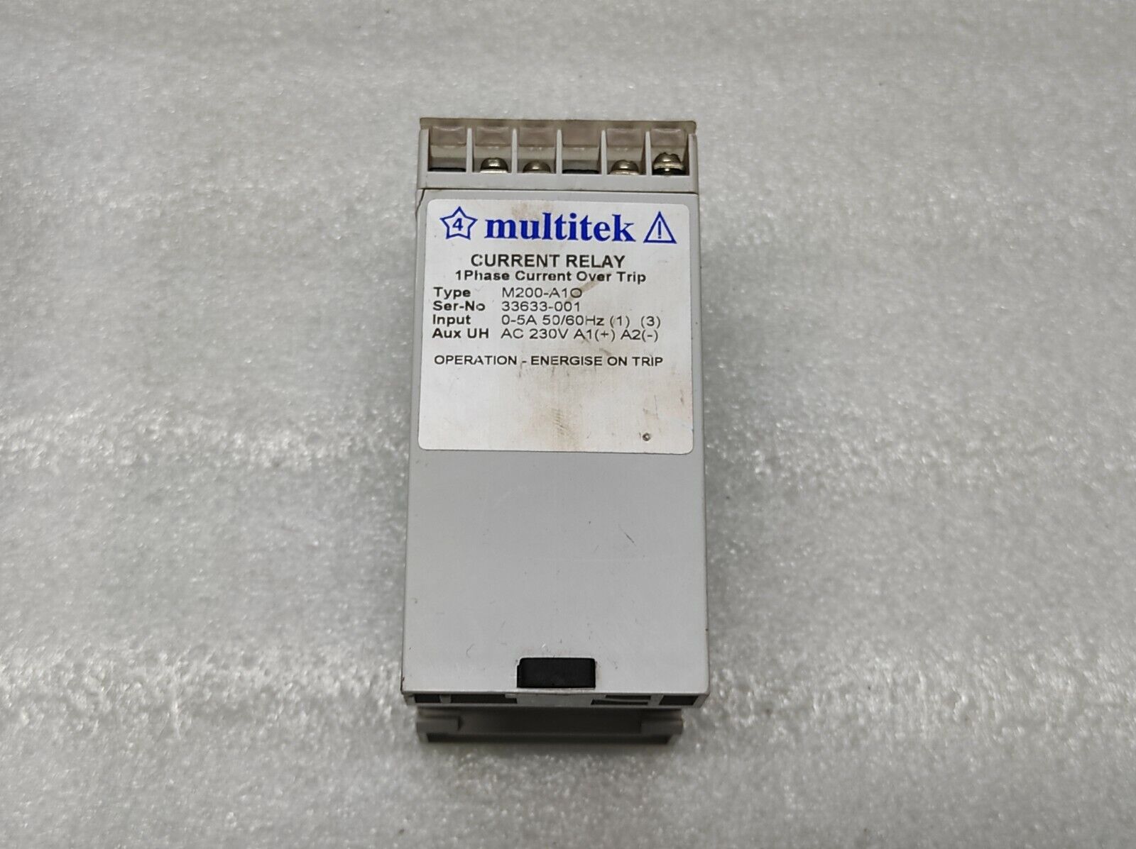 MULTITEK M200-A1O CURRENT RELAY 230V 1-PH CURRENT OVER TRIP