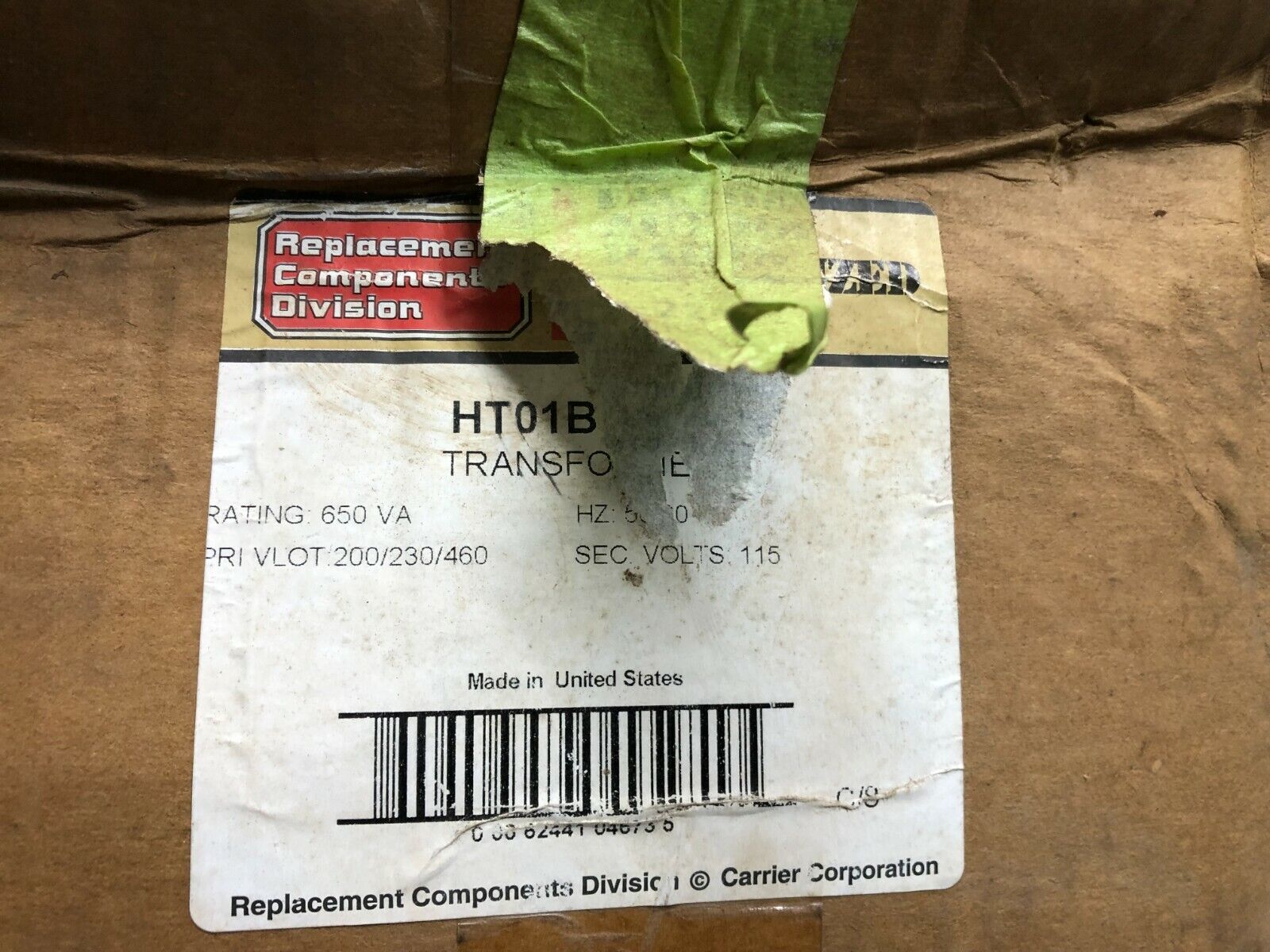 CARRIER HT01BE224 TRNSFORMER 200-460V TO 115V