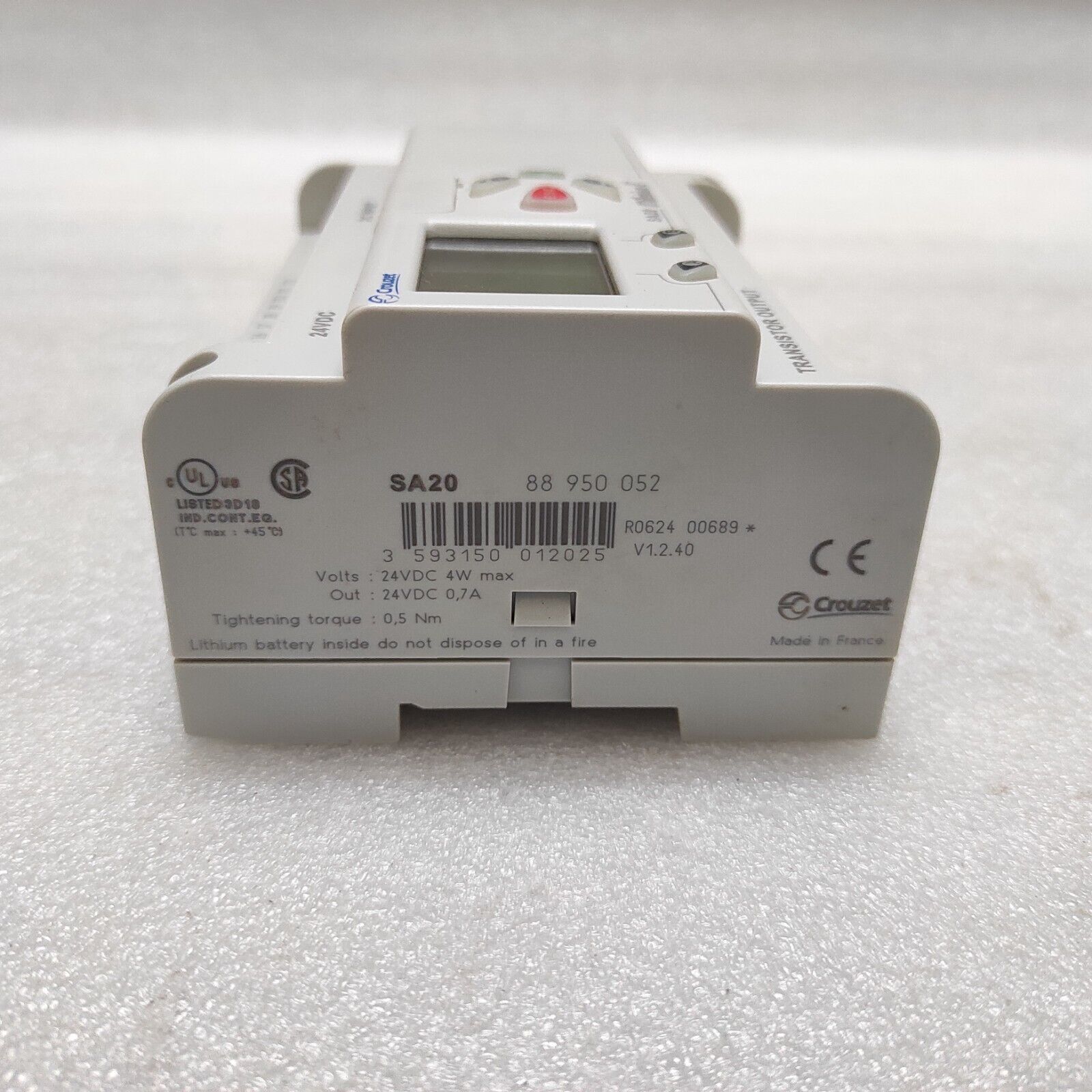 CROUZET SA20 MILLENIUM 2 CONTROLLER RELAY 88950052 24VDC